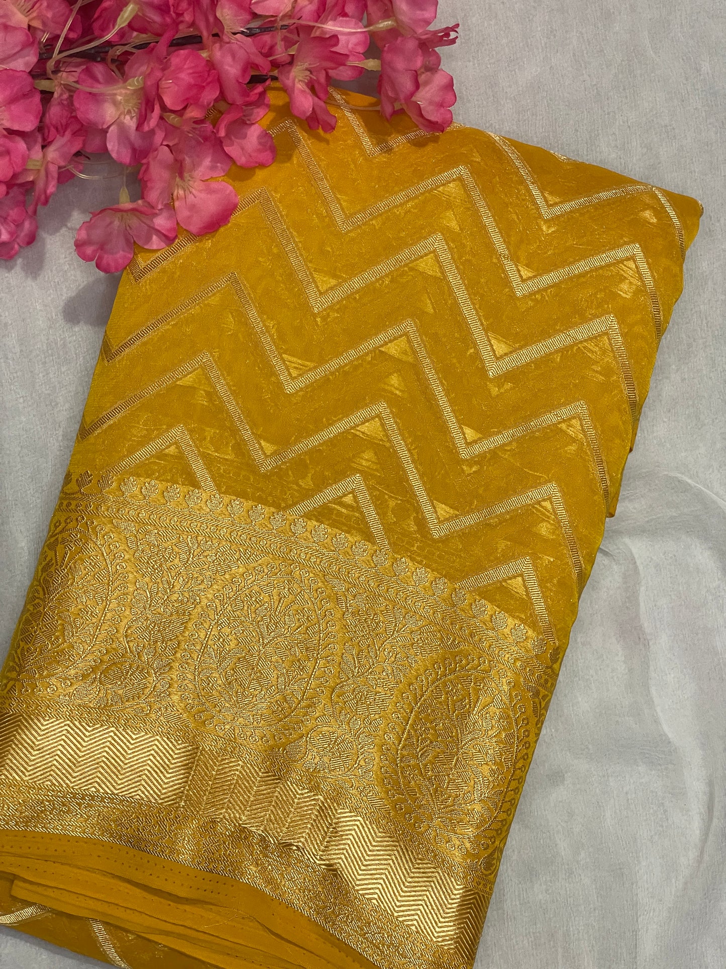 Chiffon Fancy Saree with Rich Pallu