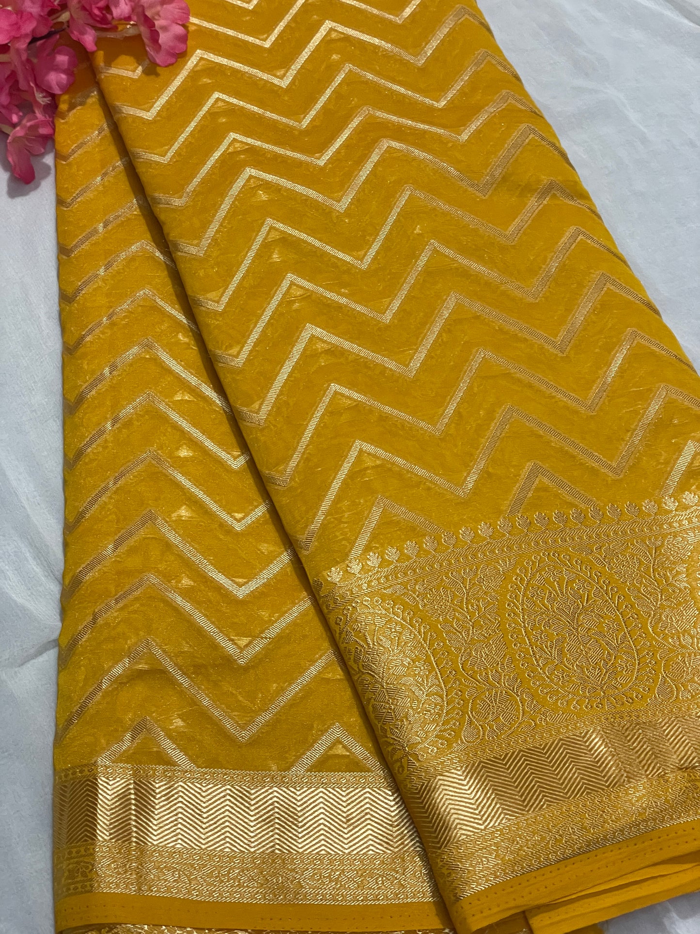 Chiffon Fancy Saree with Rich Pallu