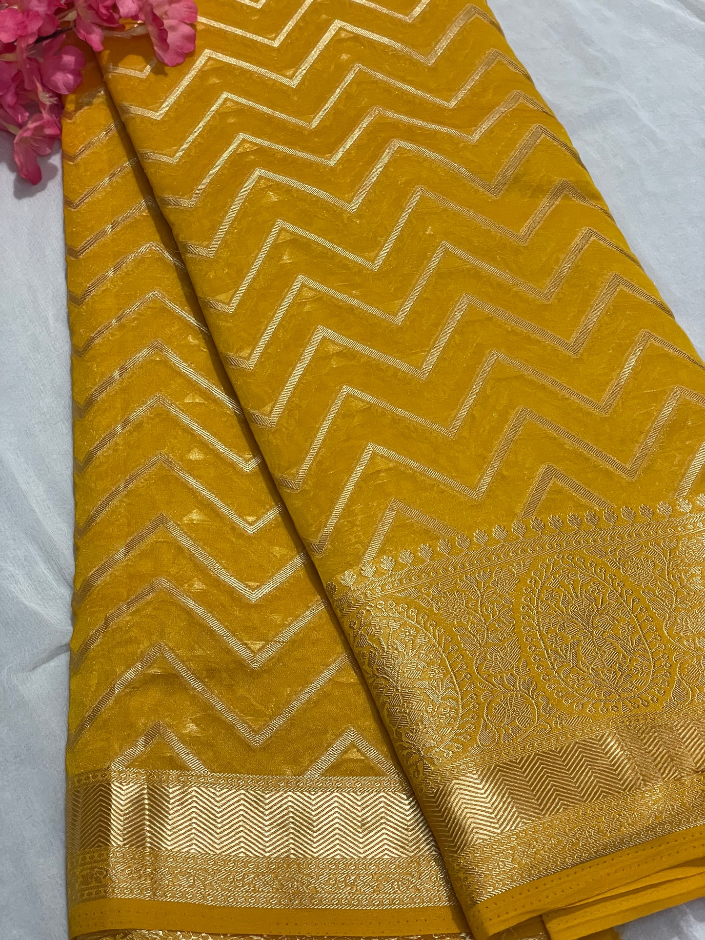 Chiffon Fancy Saree with Rich Pallu