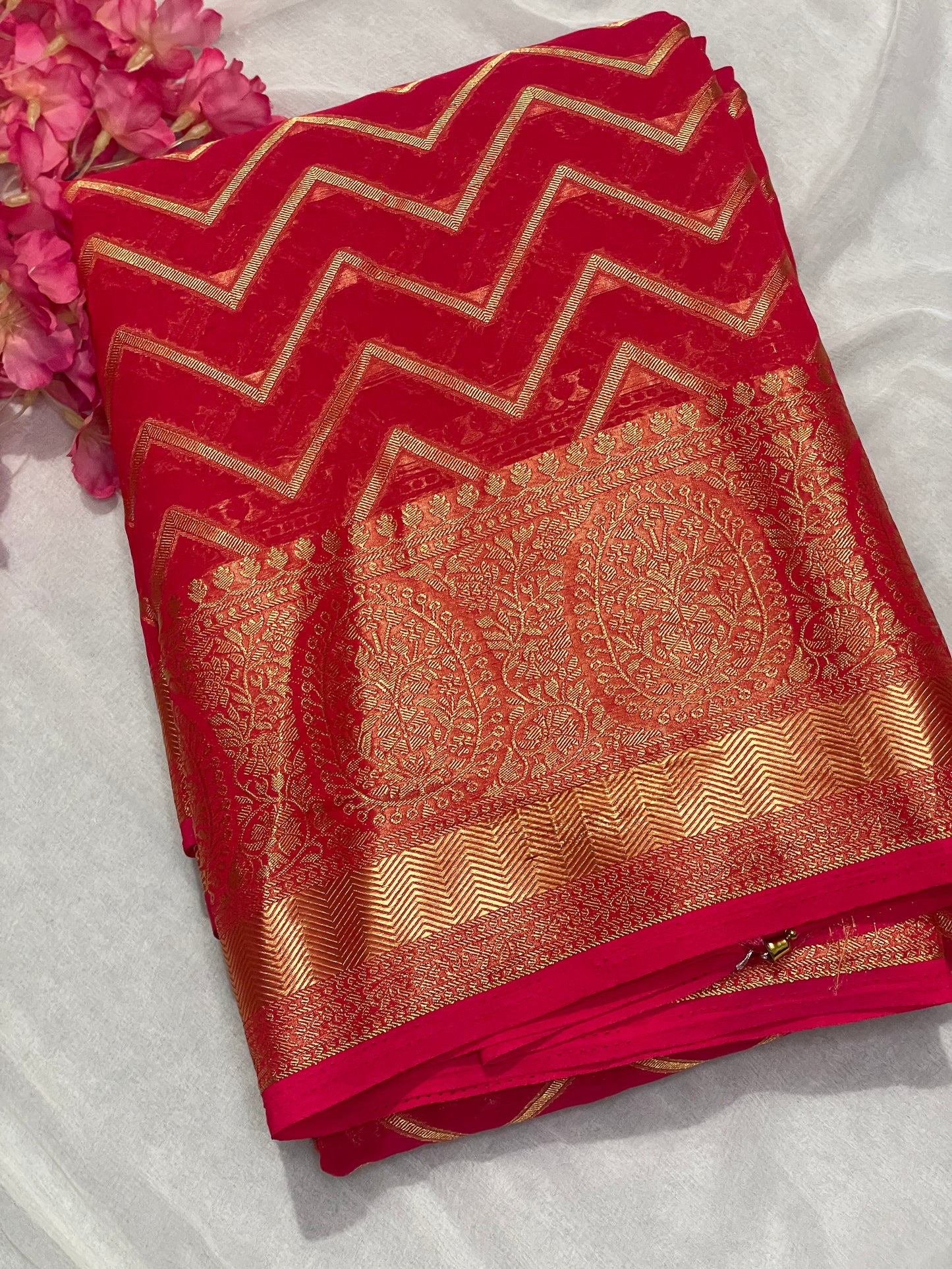 Chiffon Fancy Saree with Rich Pallu