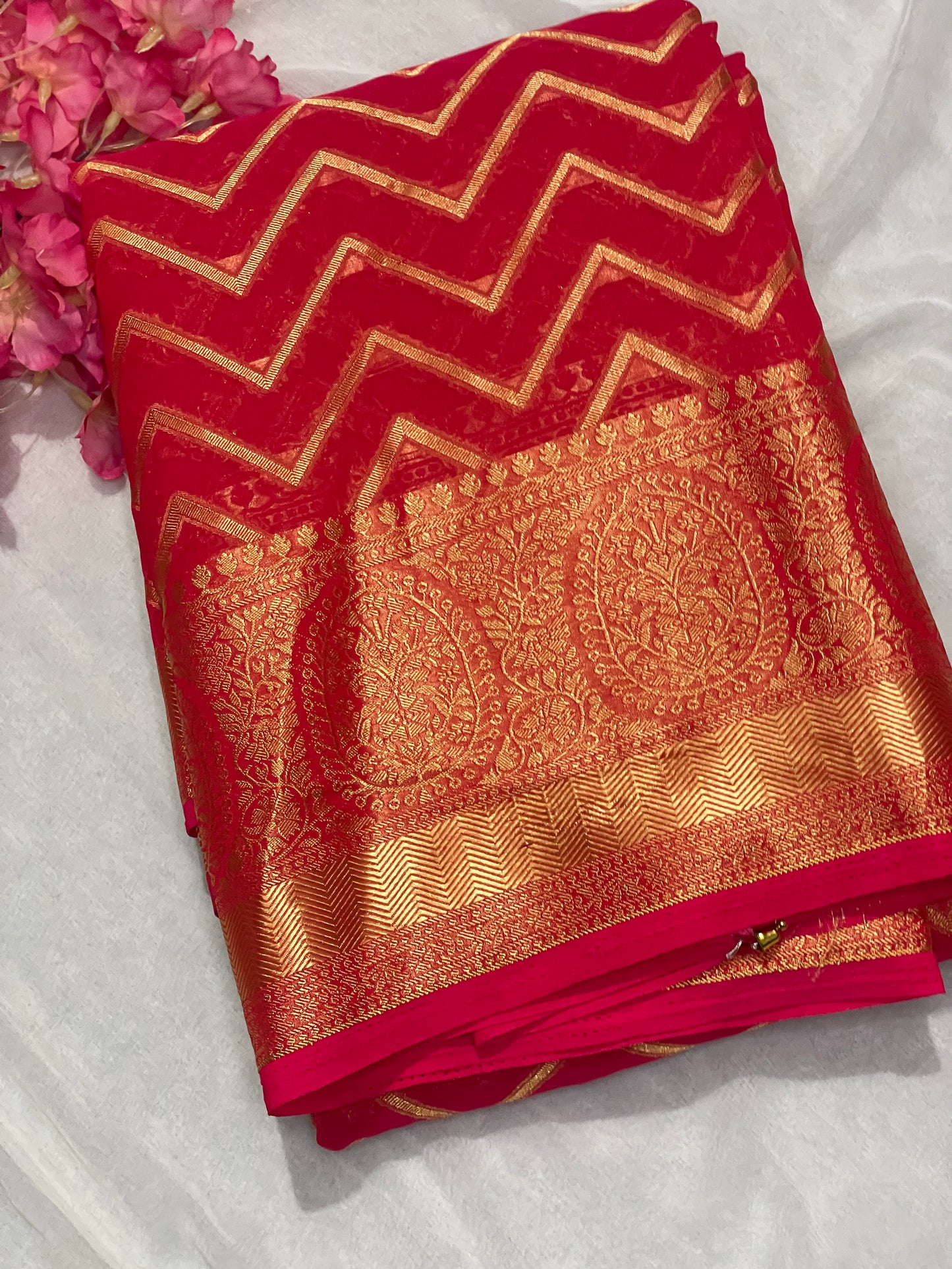 Chiffon Fancy Saree with Rich Pallu