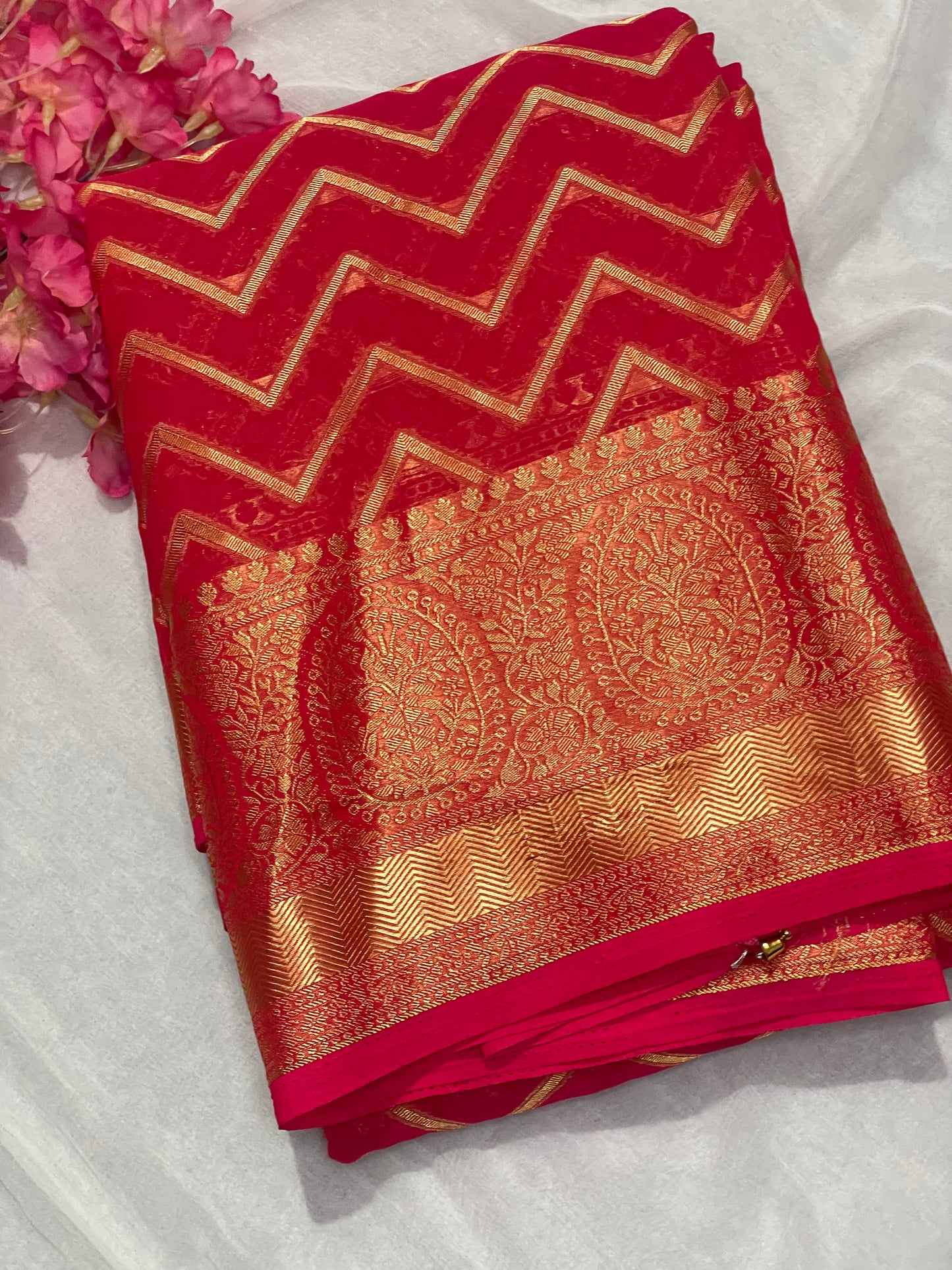 Chiffon Fancy Saree with Rich Pallu