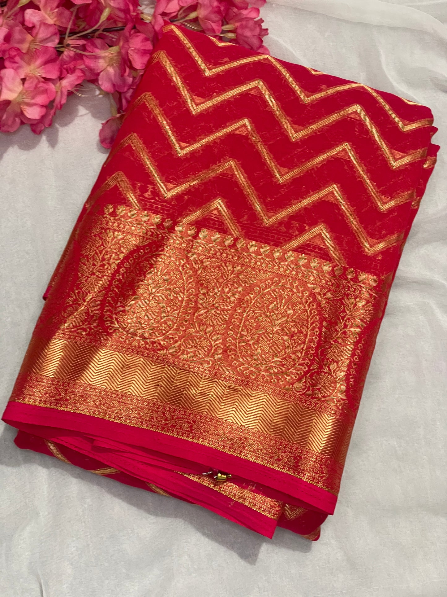 Chiffon Fancy Saree with Rich Pallu
