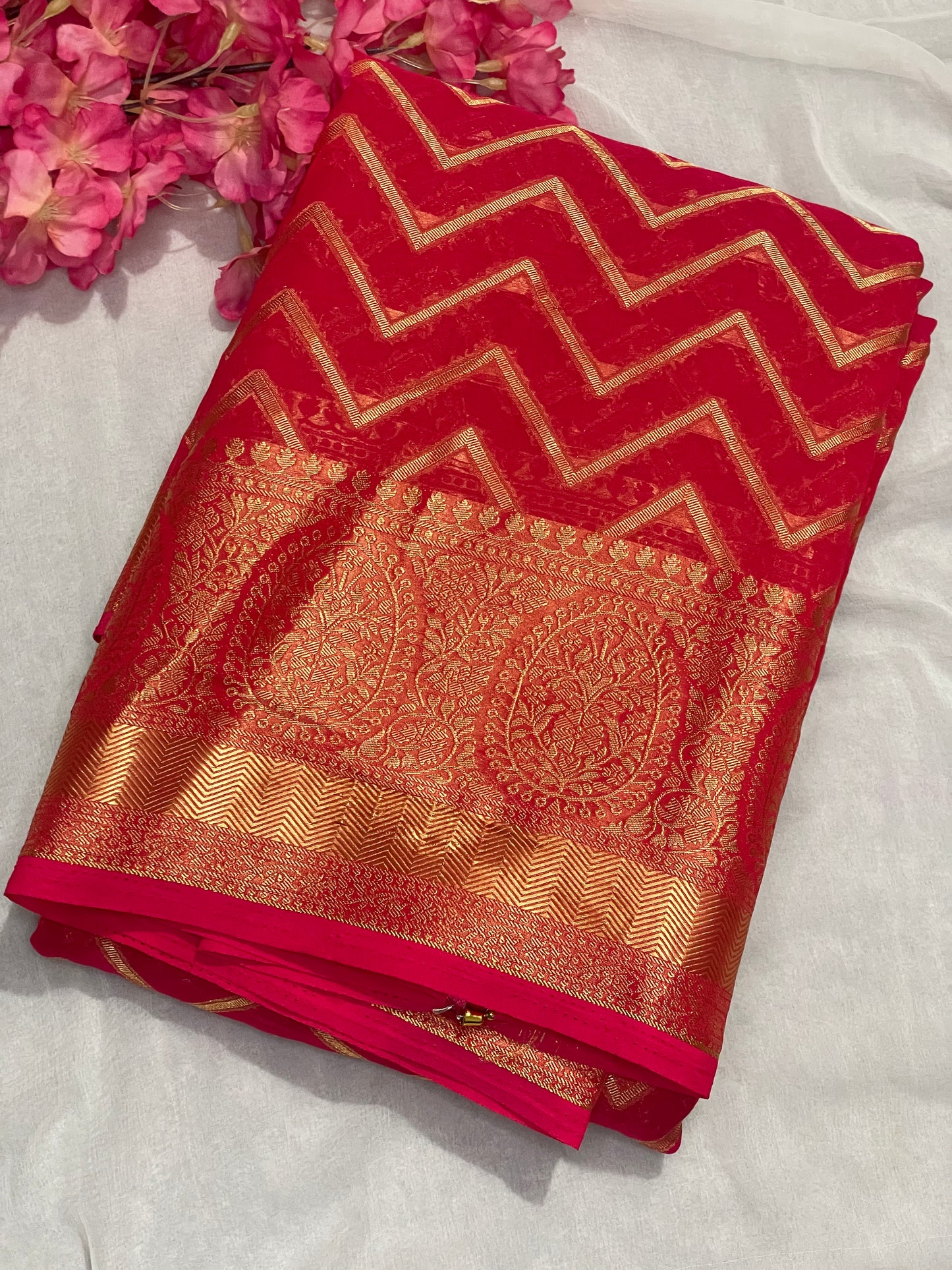 Chiffon Fancy Saree with Rich Pallu