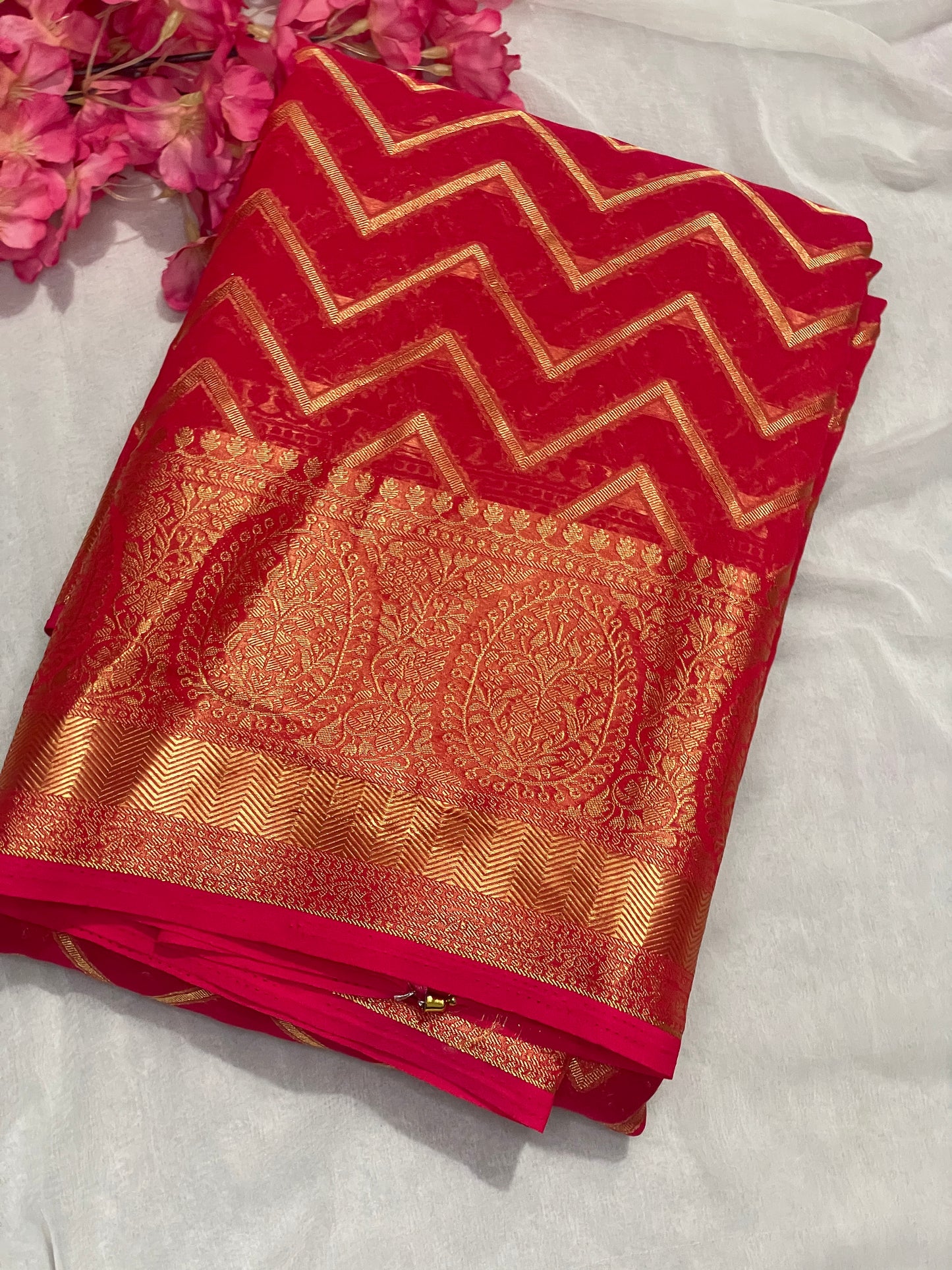 Chiffon Fancy Saree with Rich Pallu