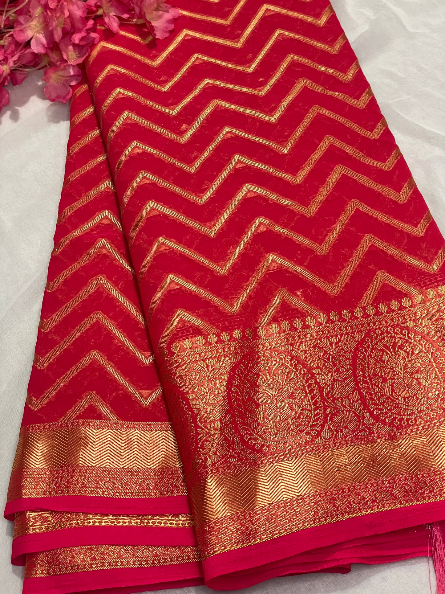 Chiffon Fancy Saree with Rich Pallu
