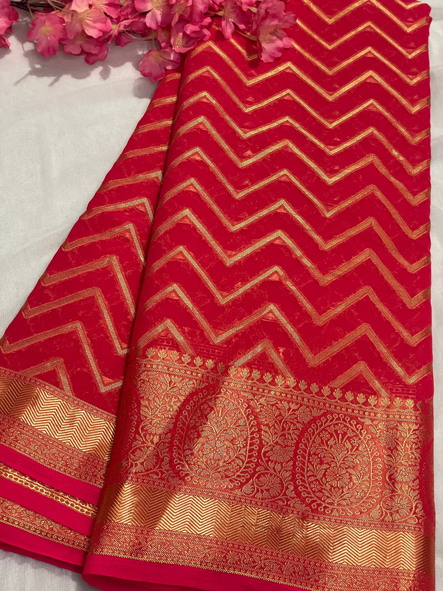 Chiffon Fancy Saree with Rich Pallu