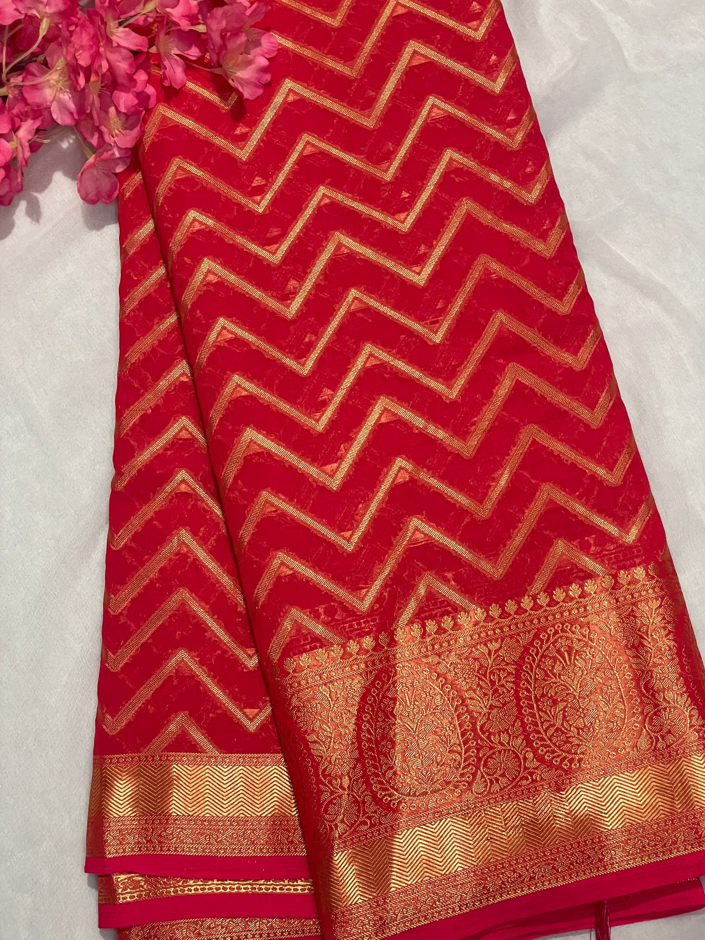 Chiffon Fancy Saree with Rich Pallu