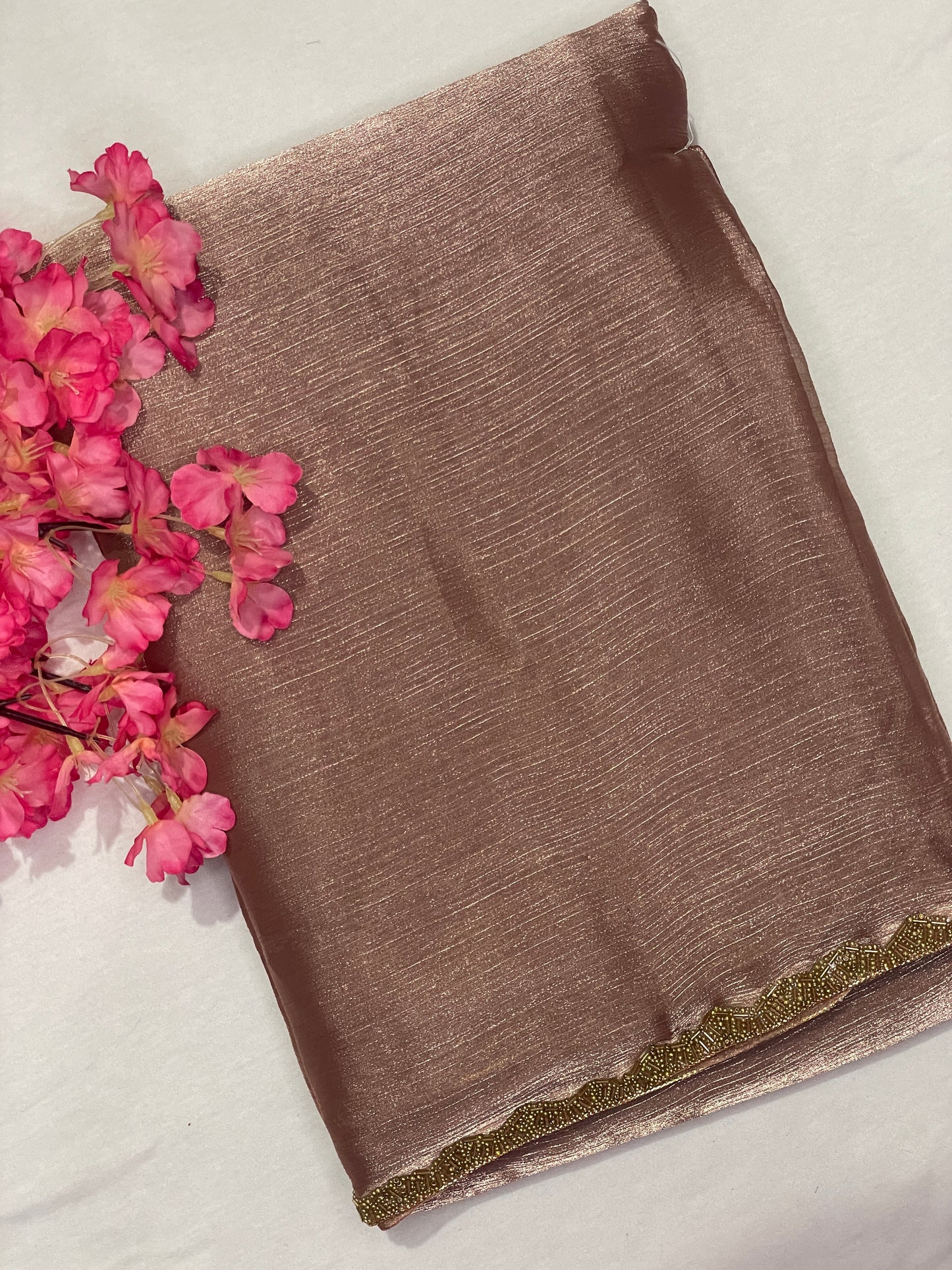 Beautiful Brown Space Silk Saree