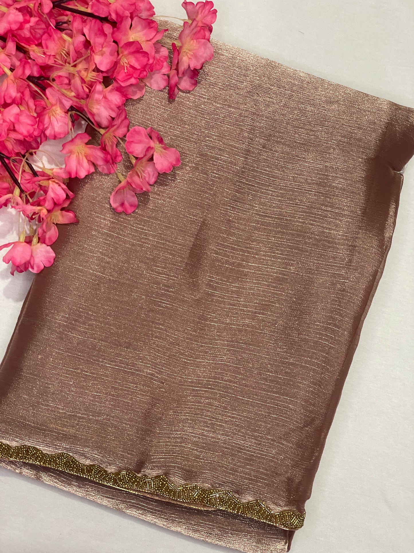 Beautiful Brown Space Silk Saree