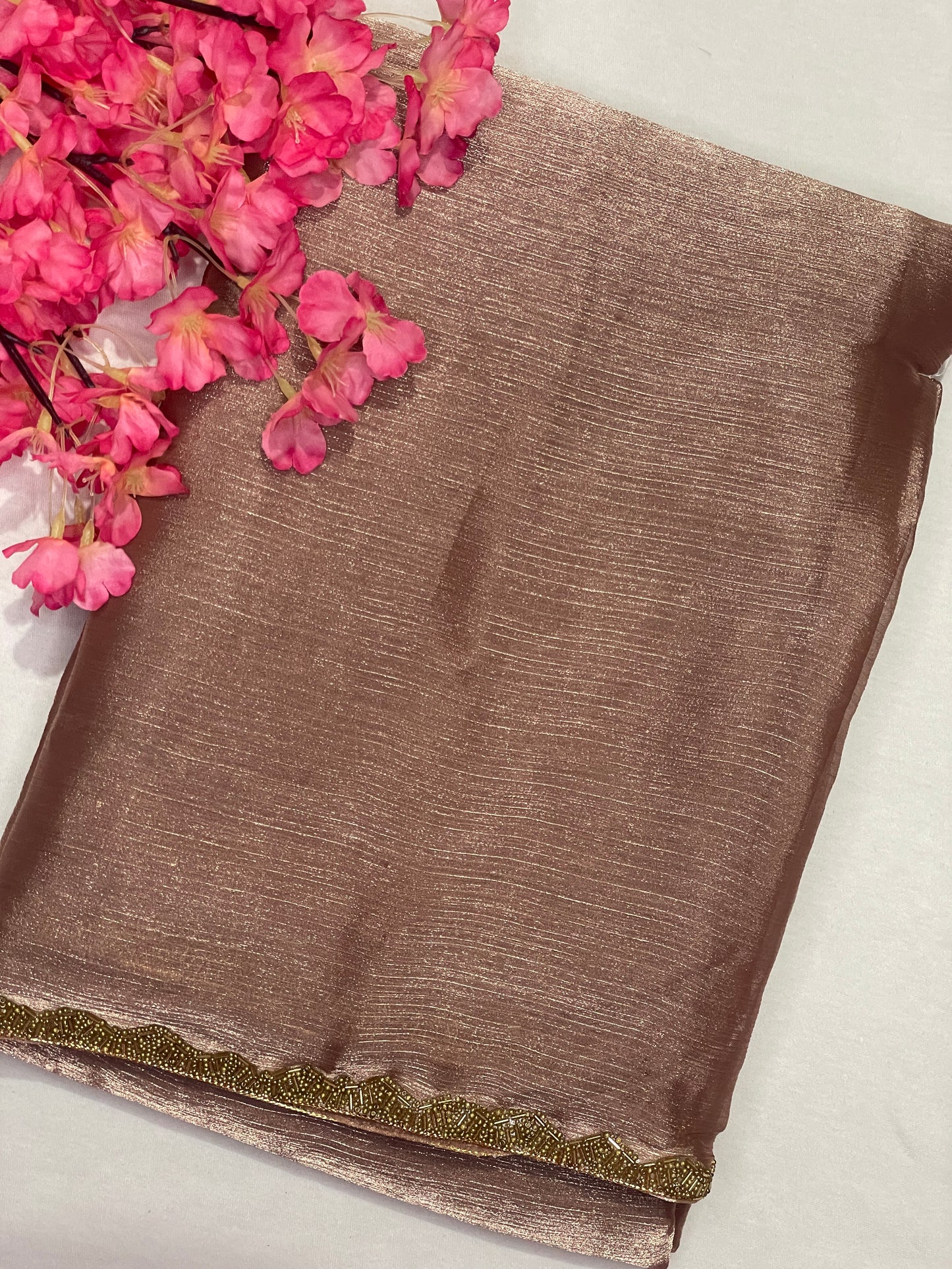 Beautiful Brown Space Silk Saree
