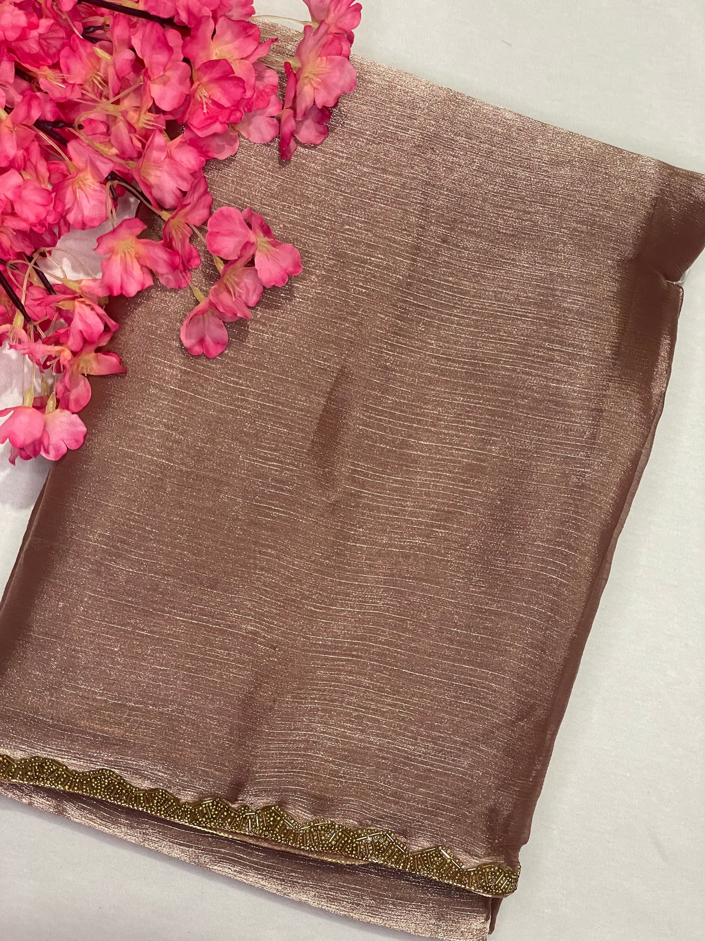 Beautiful Brown Space Silk Saree