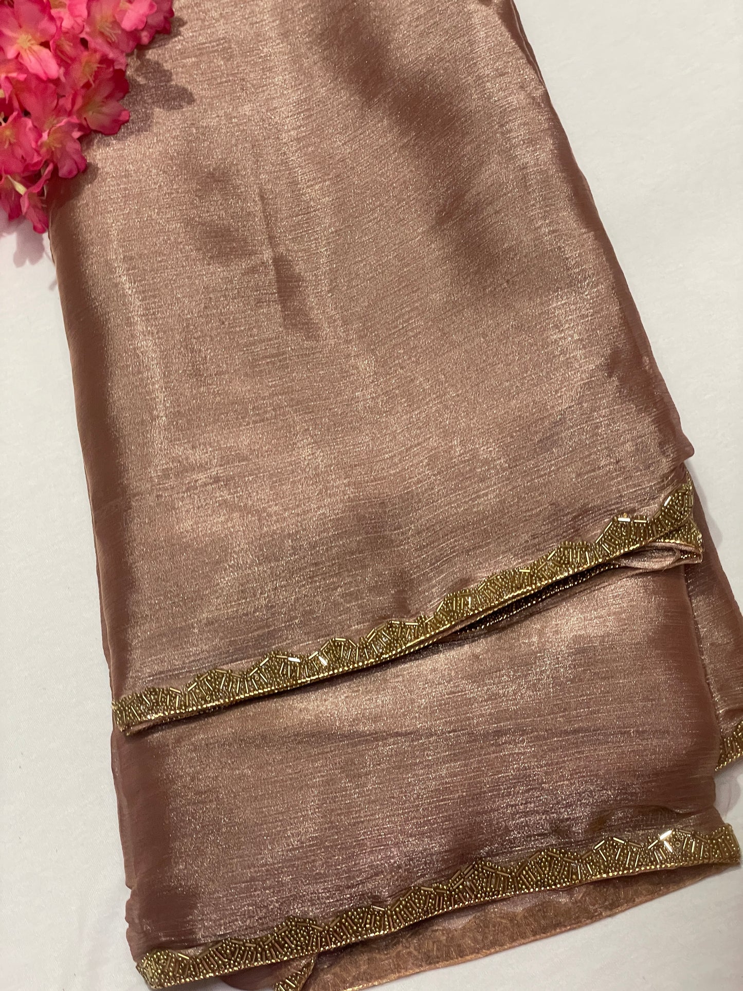 Beautiful Brown Space Silk Saree