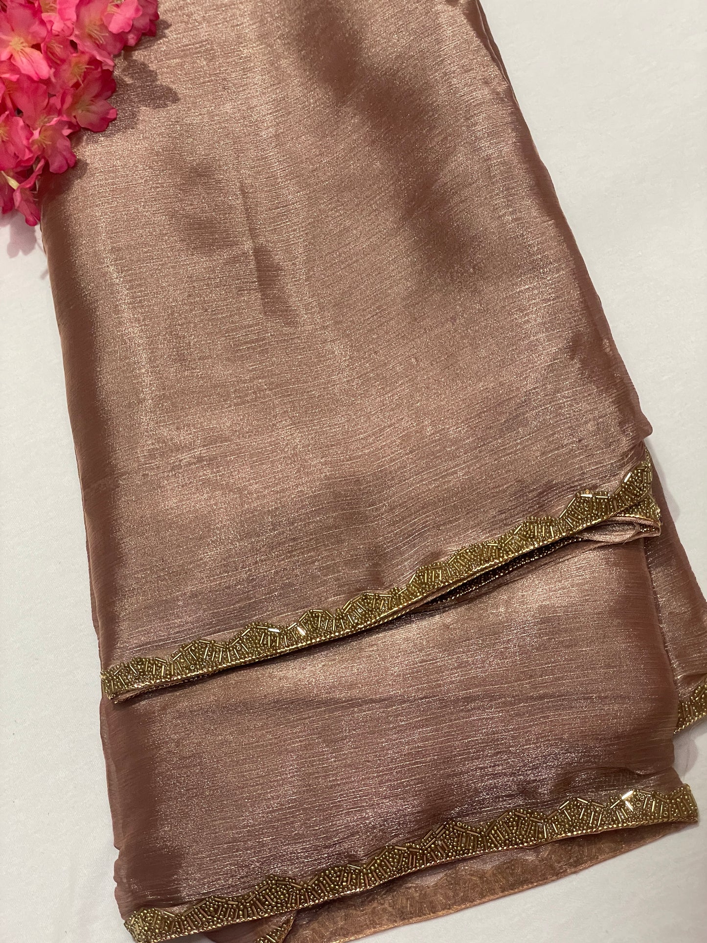 Beautiful Brown Space Silk Saree