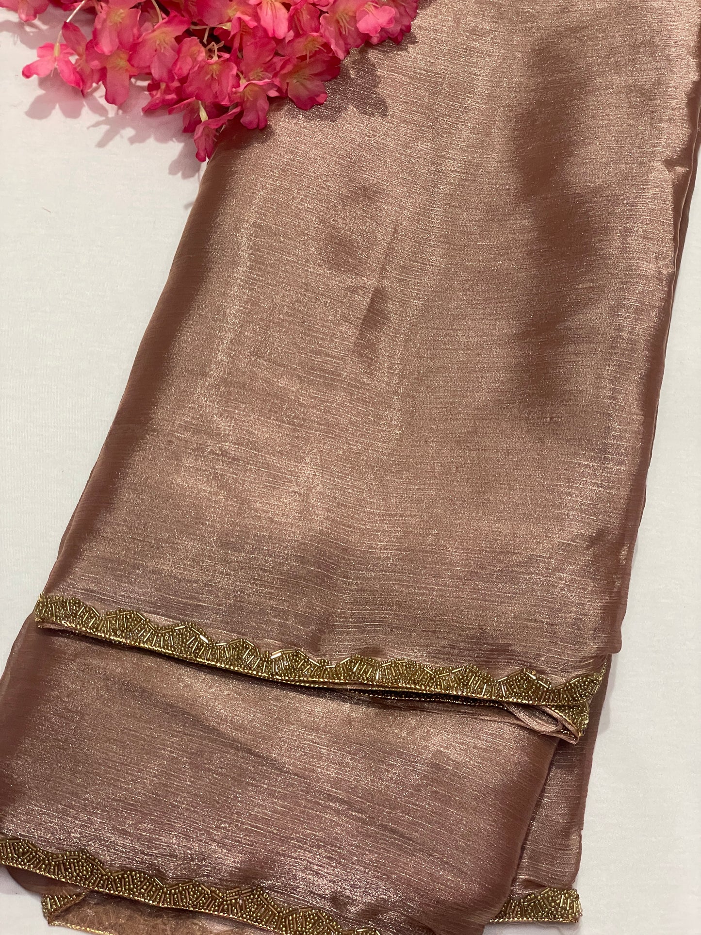 Beautiful Brown Space Silk Saree