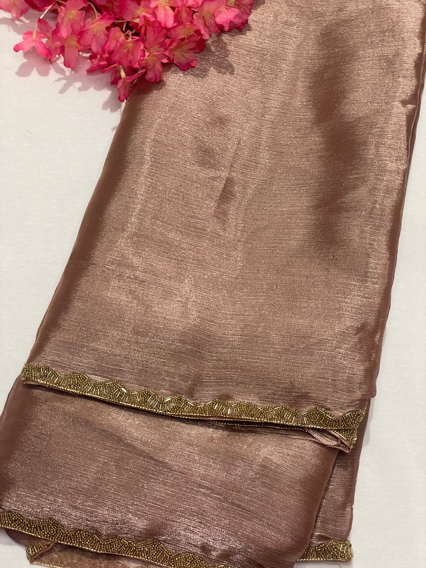 Beautiful Brown Space Silk Saree