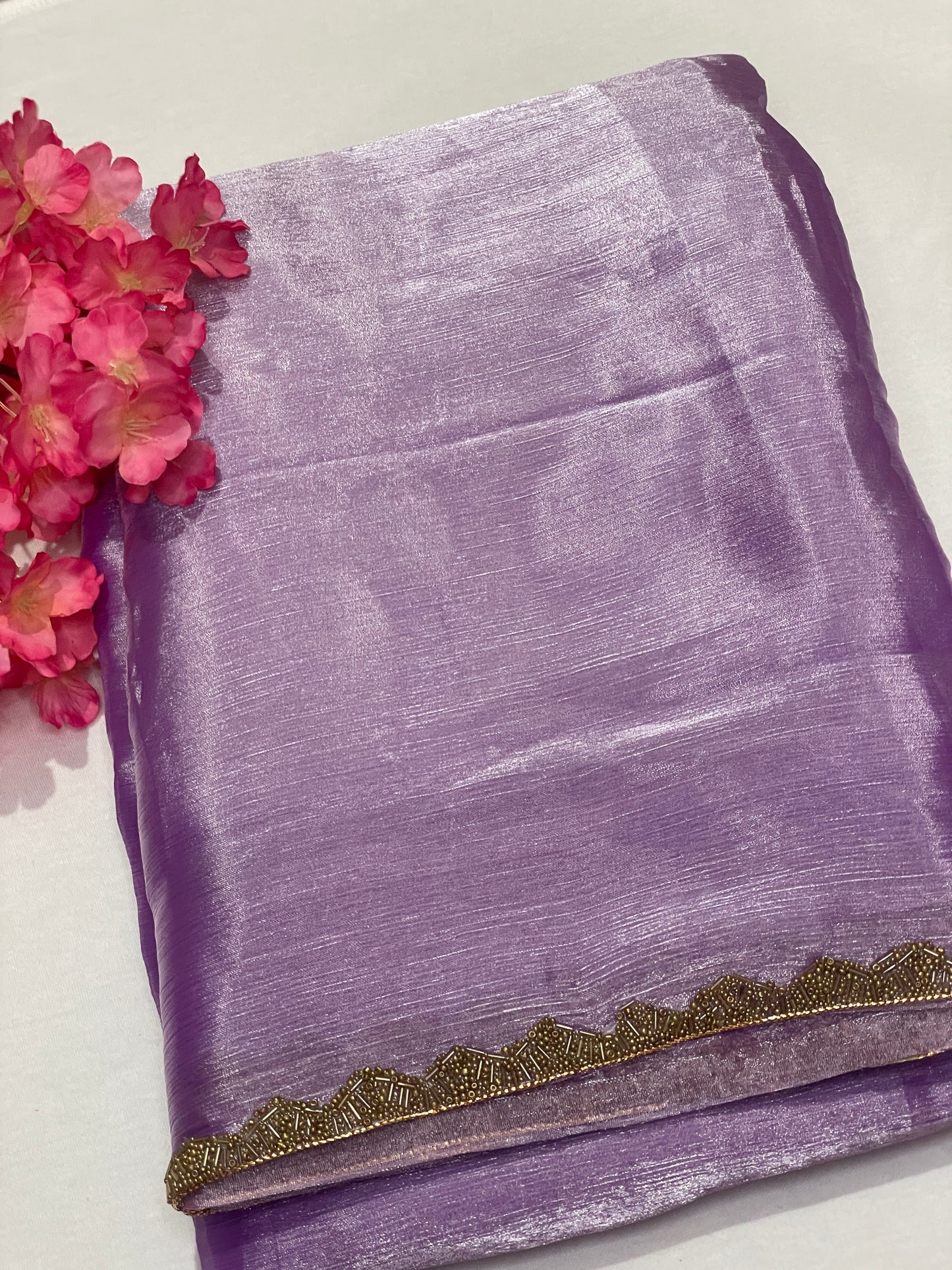 Purple Space Silk Saree
