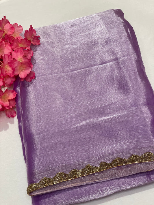 Purple Space Silk Saree