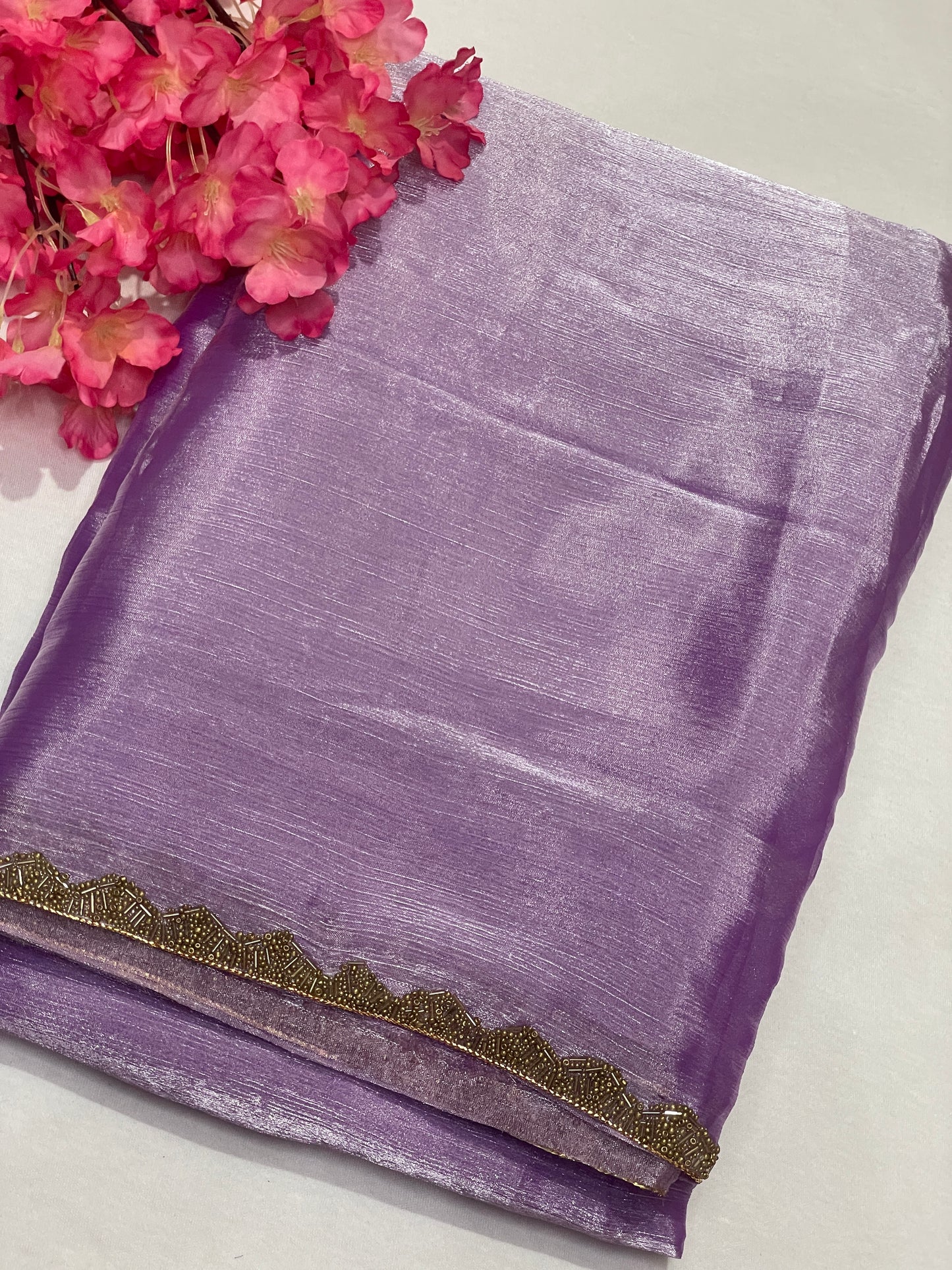 Purple Space Silk Saree