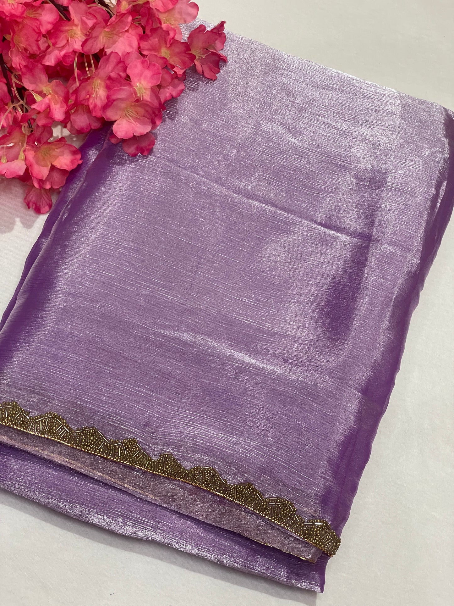 Purple Space Silk Saree