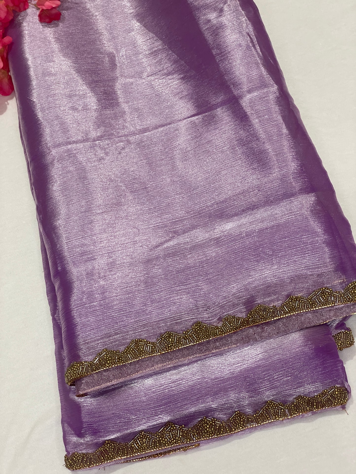 Purple Space Silk Saree