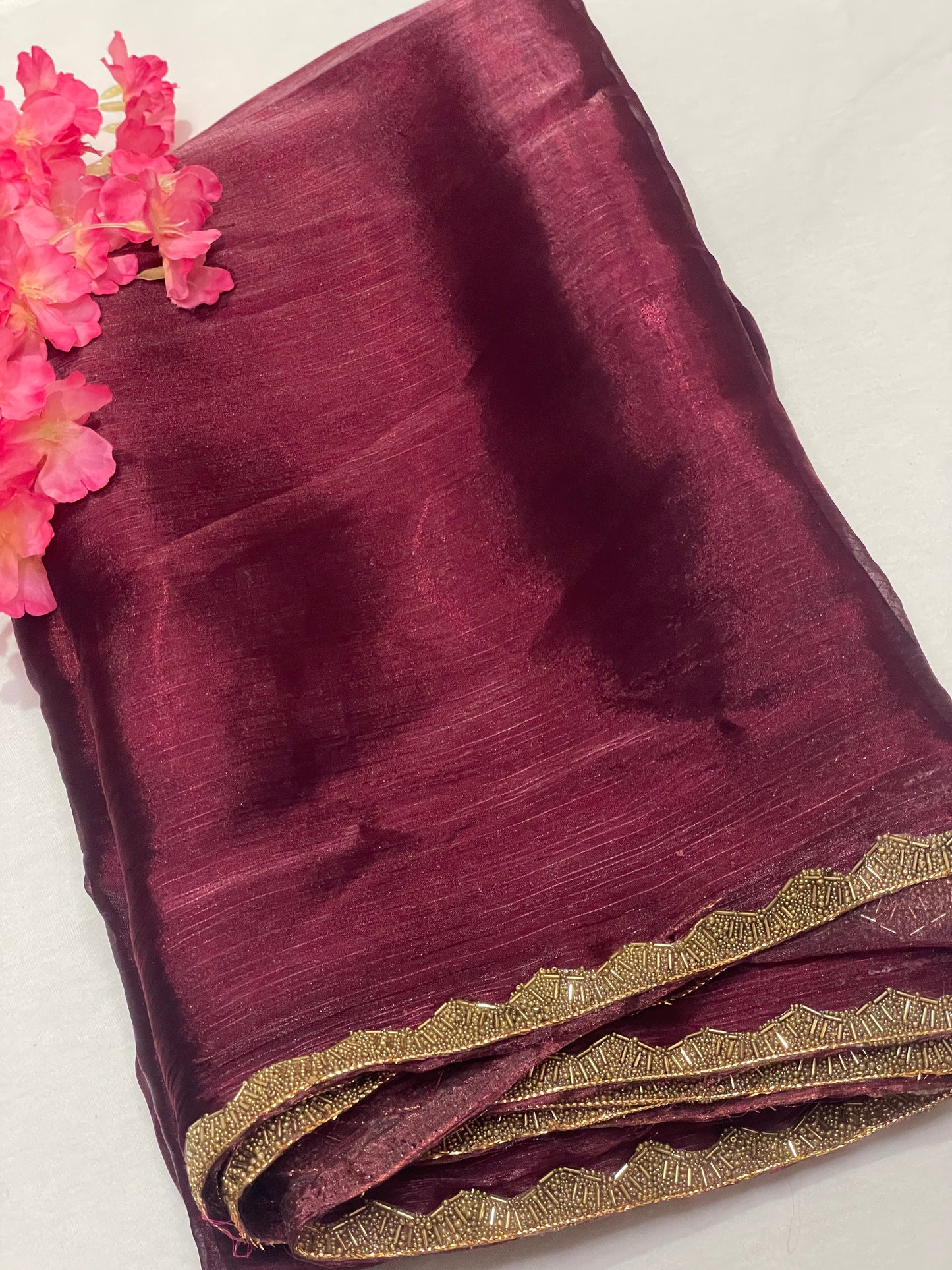 Maroon Jimmy Choo Premium Quality Saree