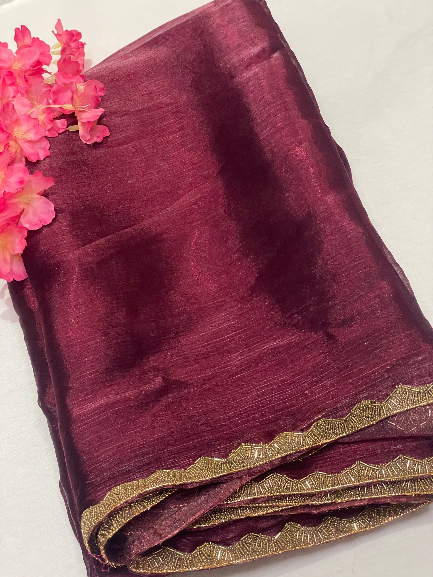 Maroon Jimmy Choo Premium Quality Saree