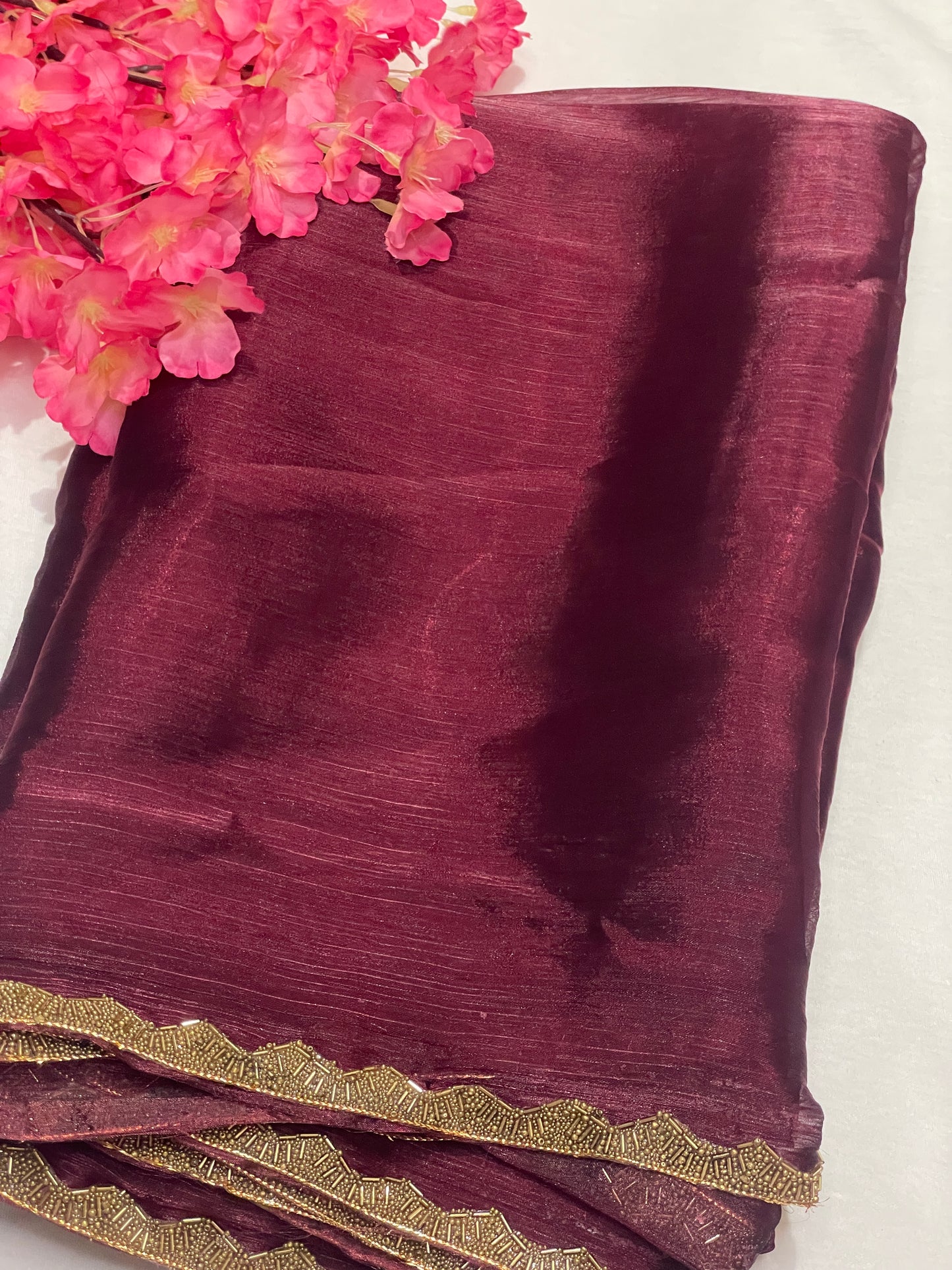 Maroon Jimmy Choo Premium Quality Saree