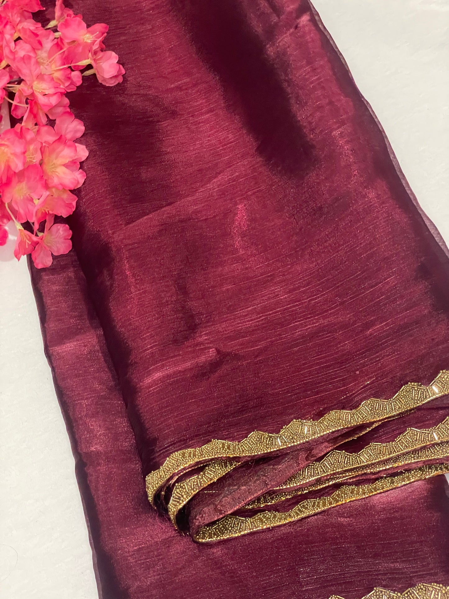 Maroon Jimmy Choo Premium Quality Saree