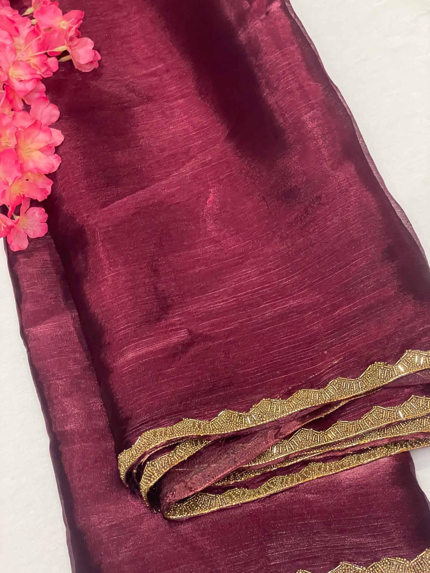 Maroon Jimmy Choo Premium Quality Saree