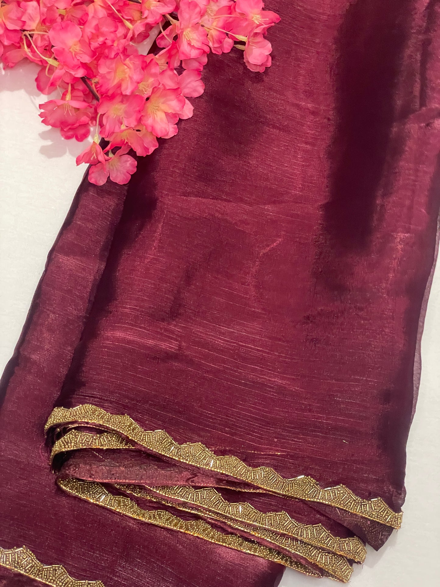 Maroon Jimmy Choo Premium Quality Saree
