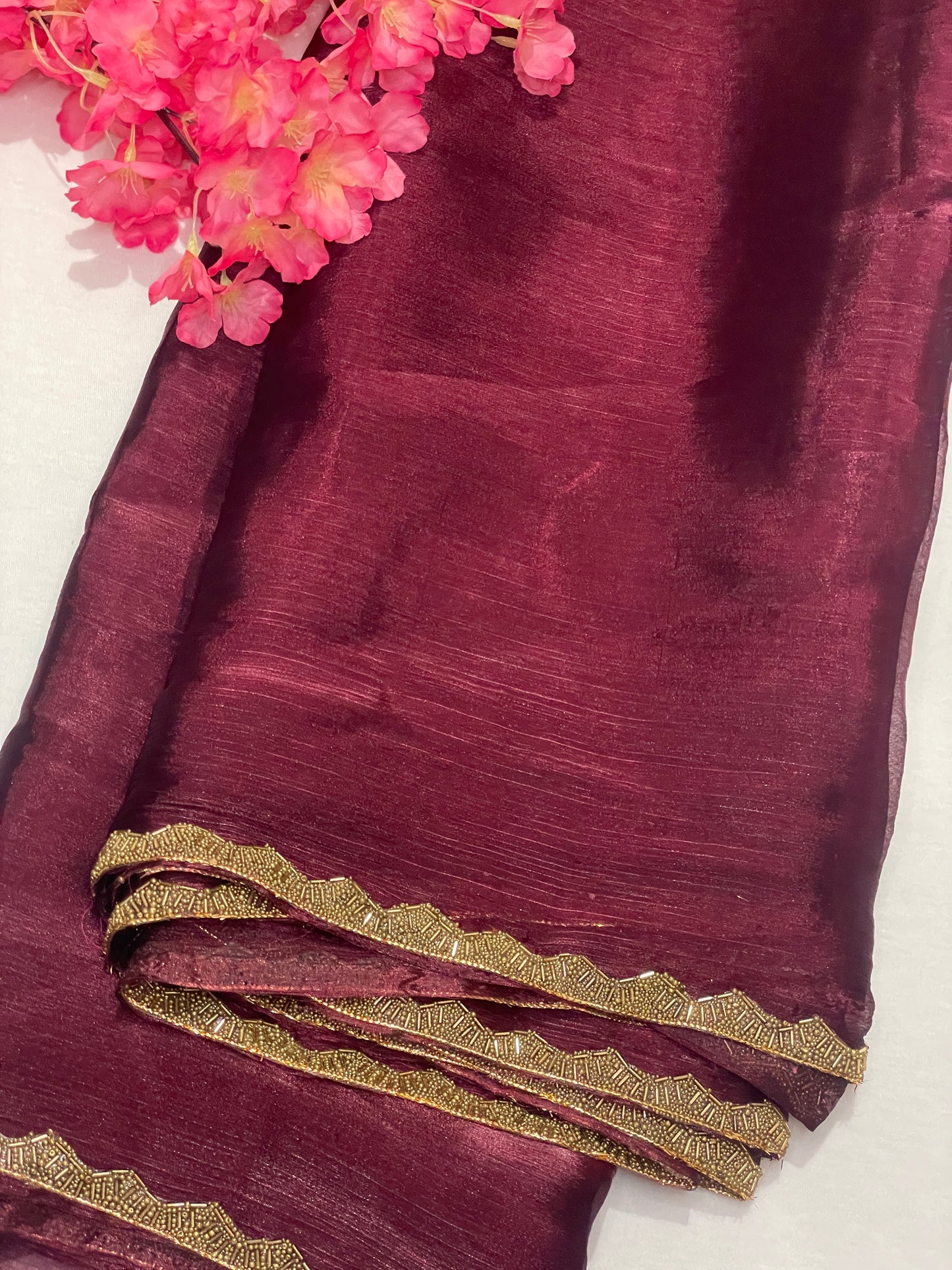 Maroon Jimmy Choo Premium Quality Saree
