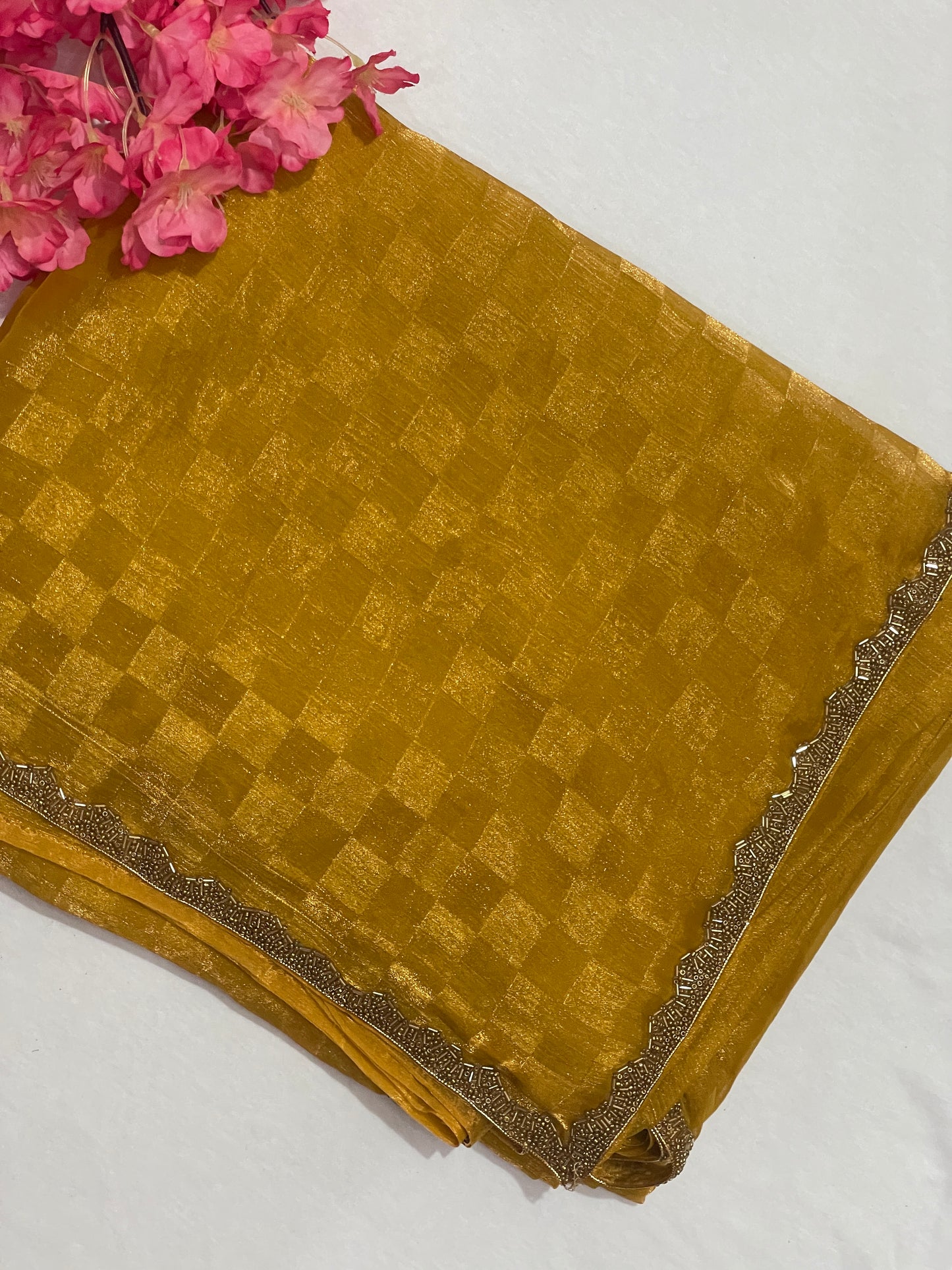 Premium Georget Mustered Designer Saree