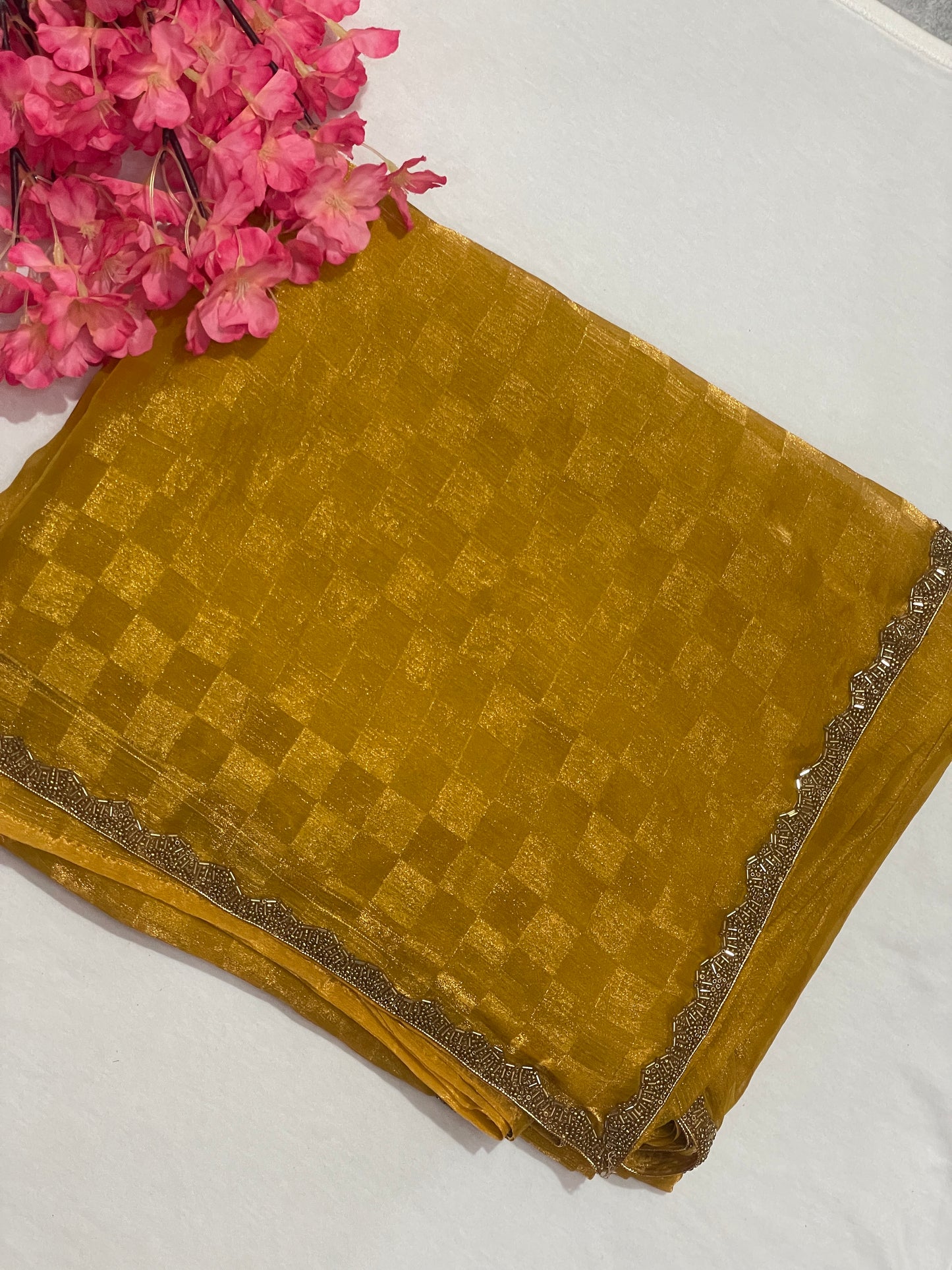 Premium Georget Mustered Designer Saree