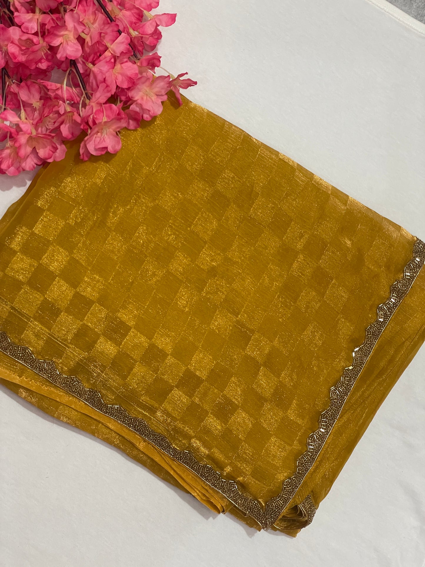 Premium Georget Mustered Designer Saree