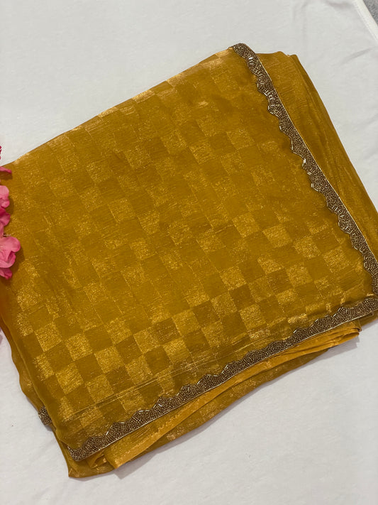 Premium Georget Mustered Designer Saree