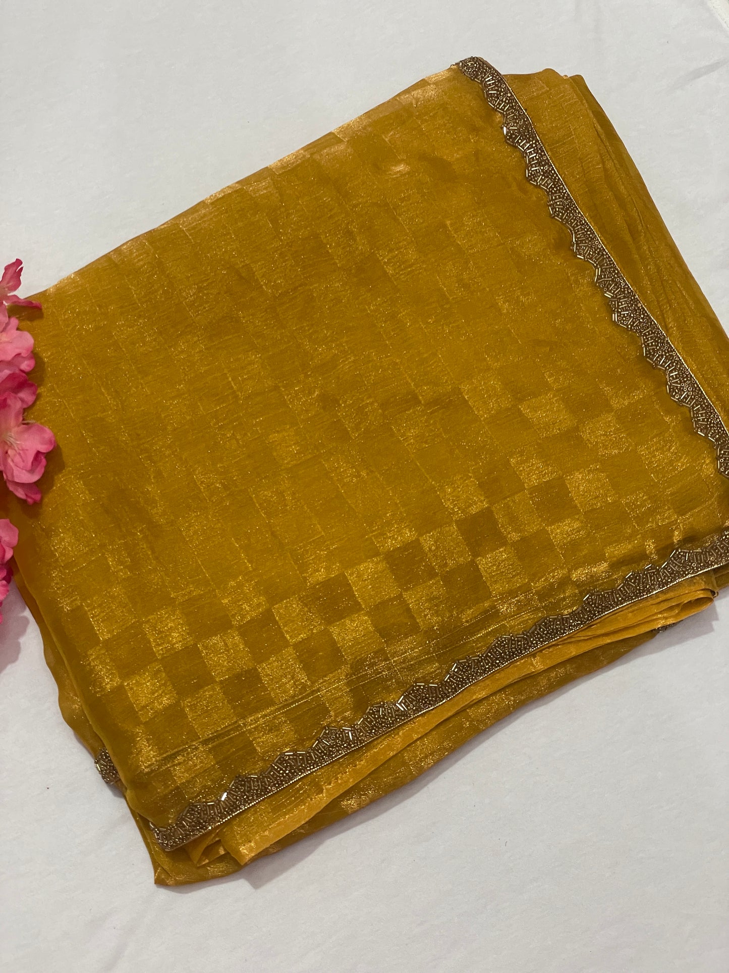 Premium Georget Mustered Designer Saree