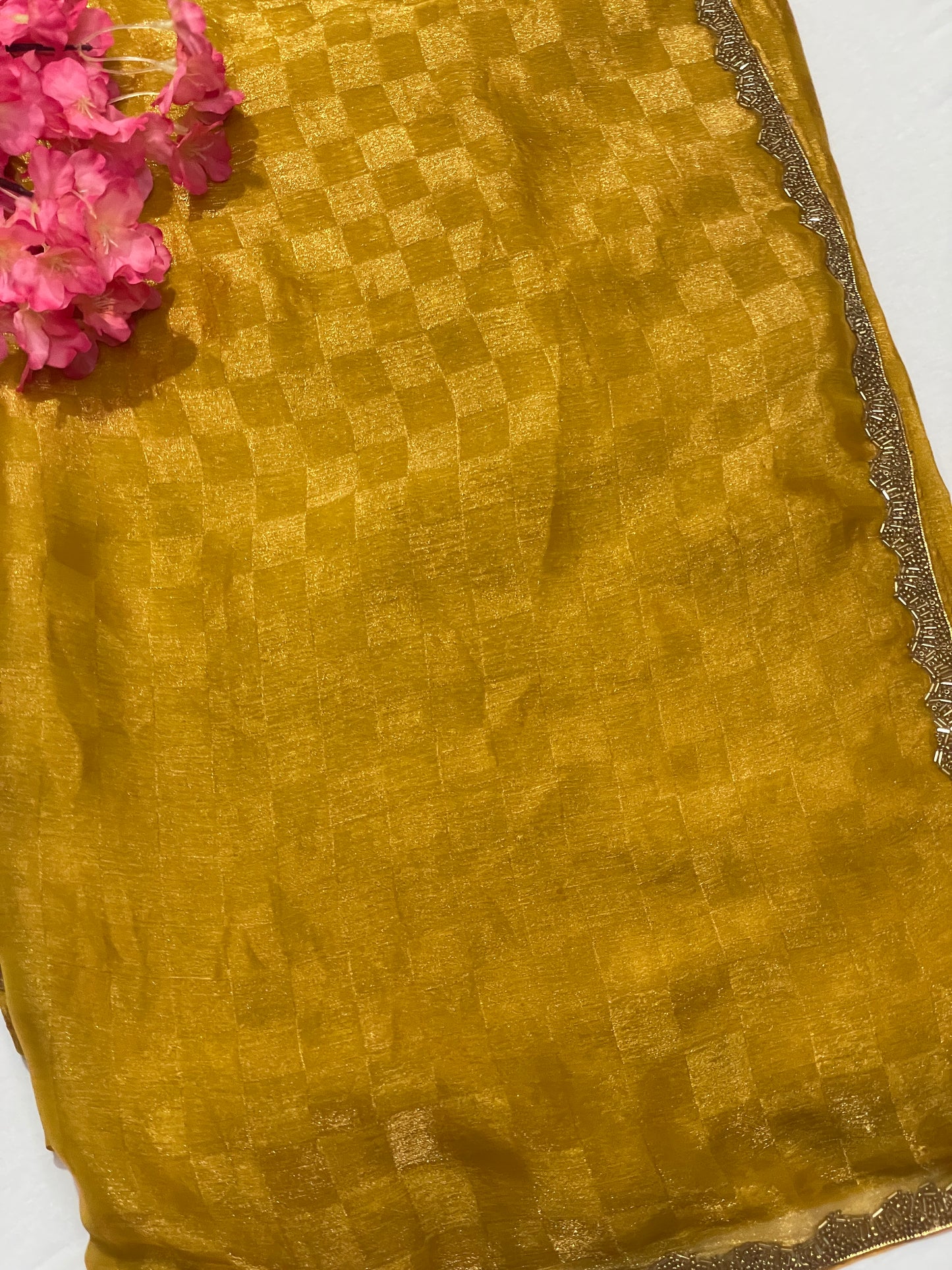 Premium Georget Mustered Designer Saree