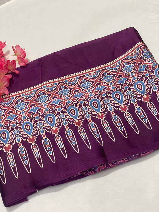Ajrak Satin Modal Saree