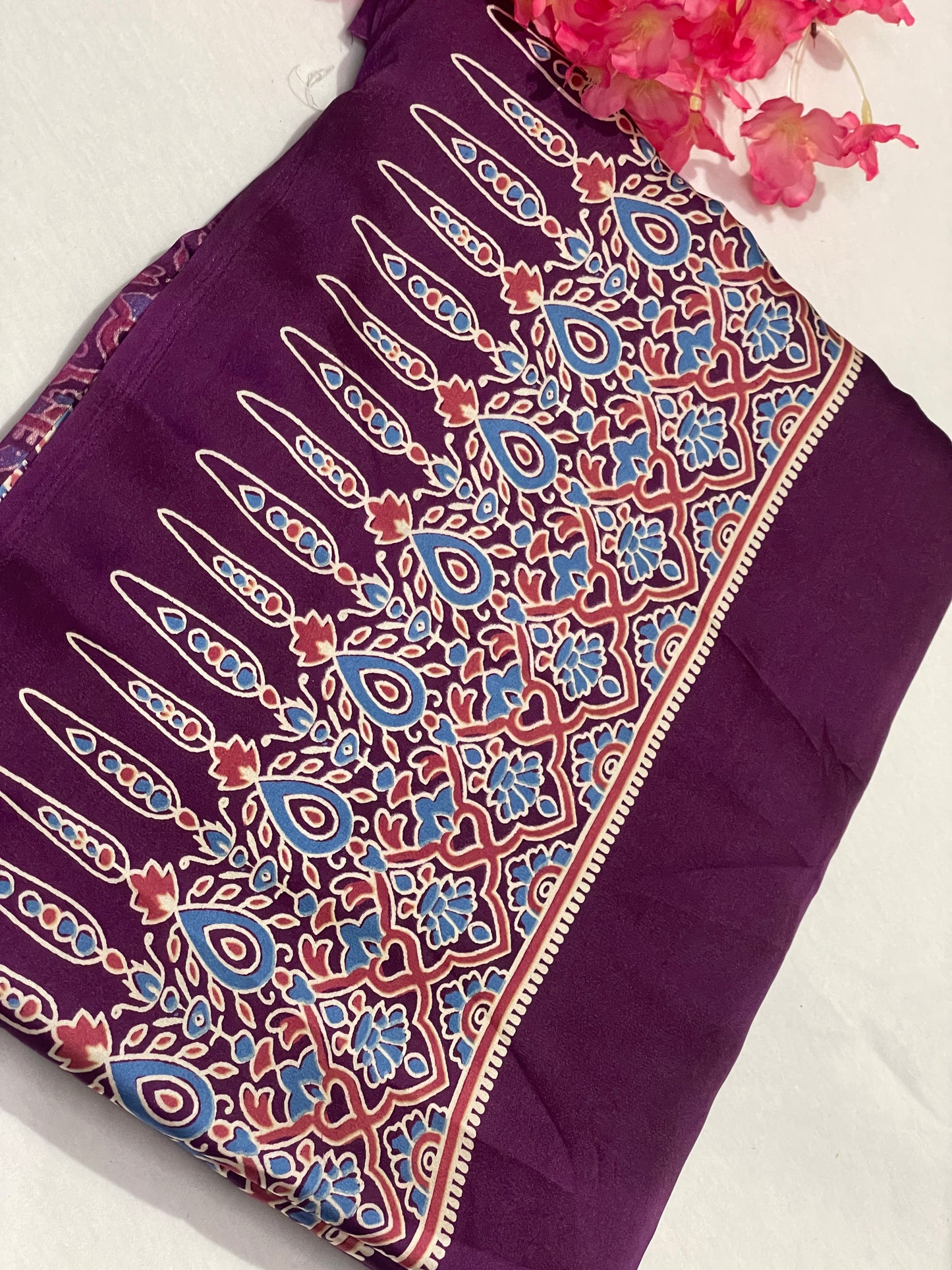Ajrak Satin Modal Saree