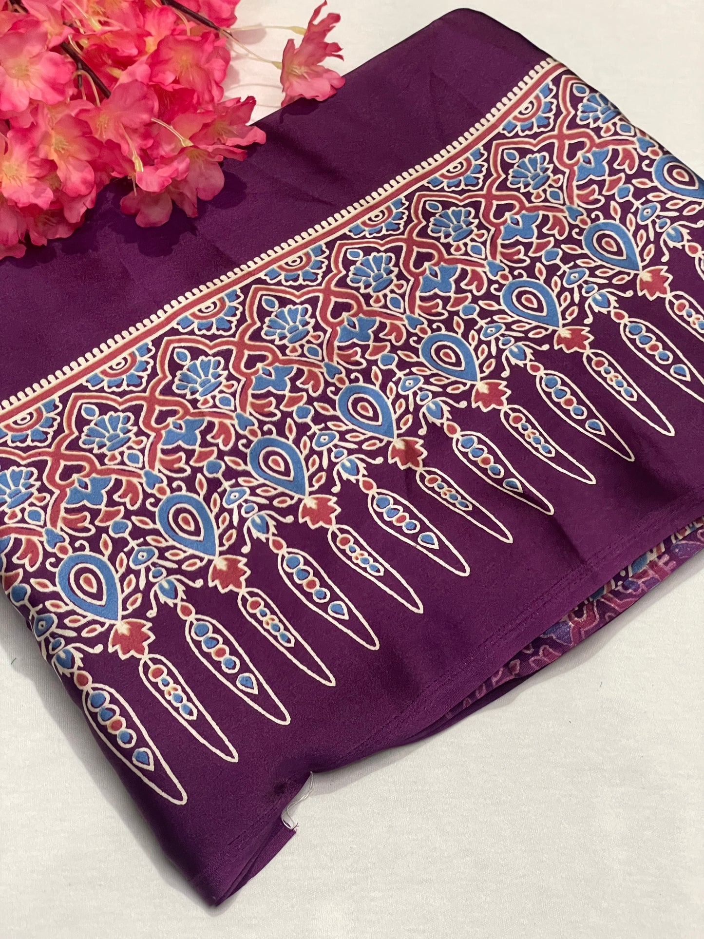 Ajrak Satin Modal Saree