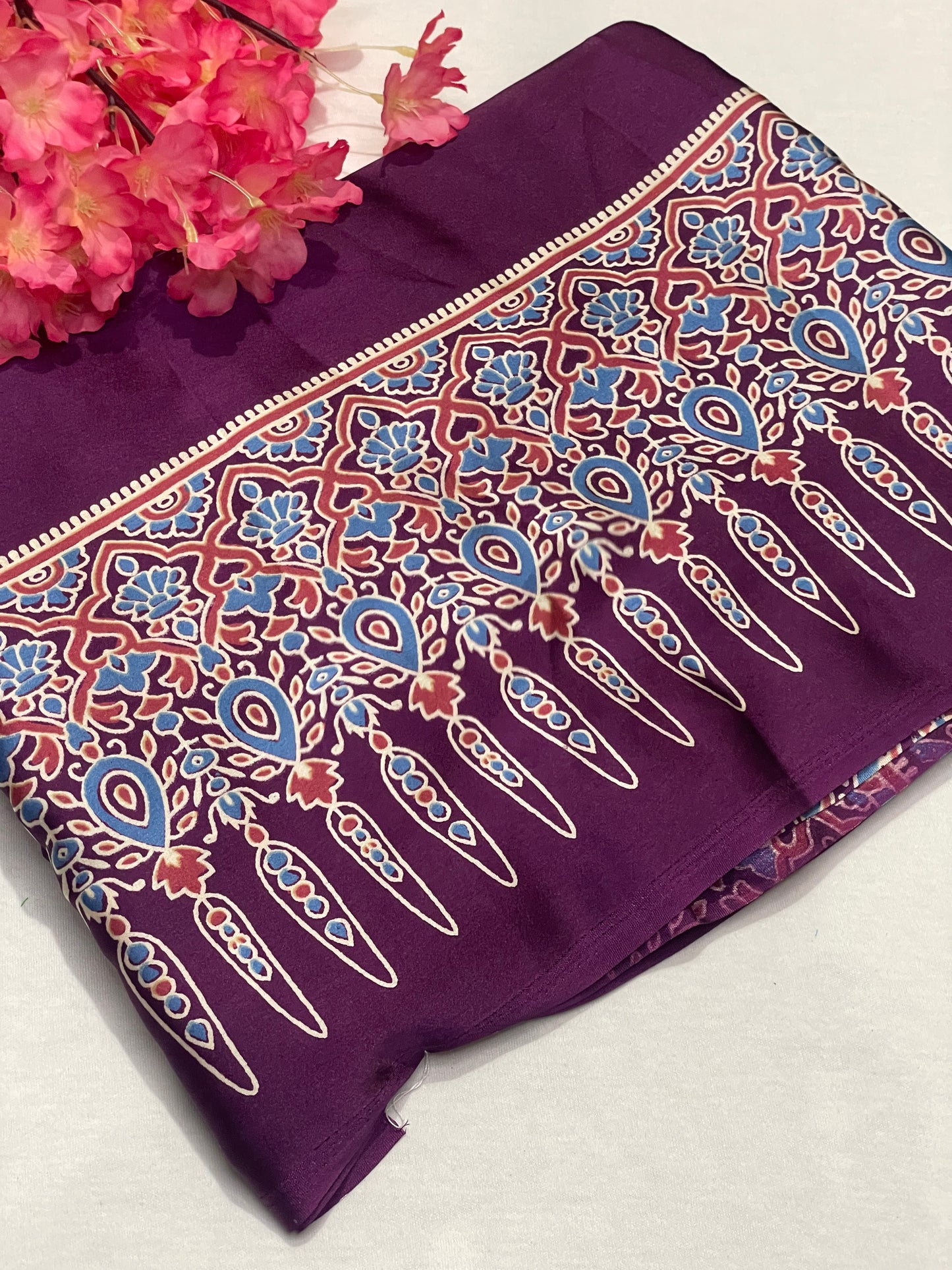 Ajrak Satin Modal Saree