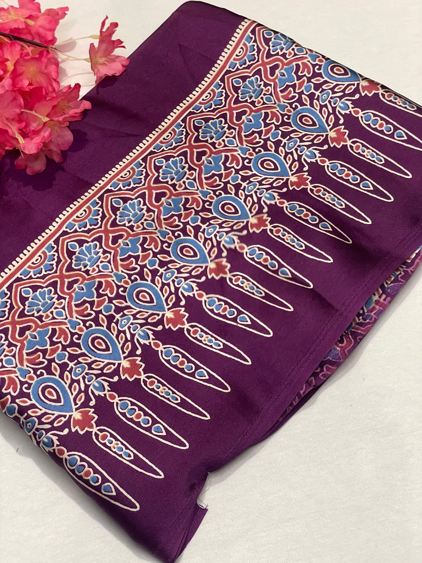 Ajrak Satin Modal Saree