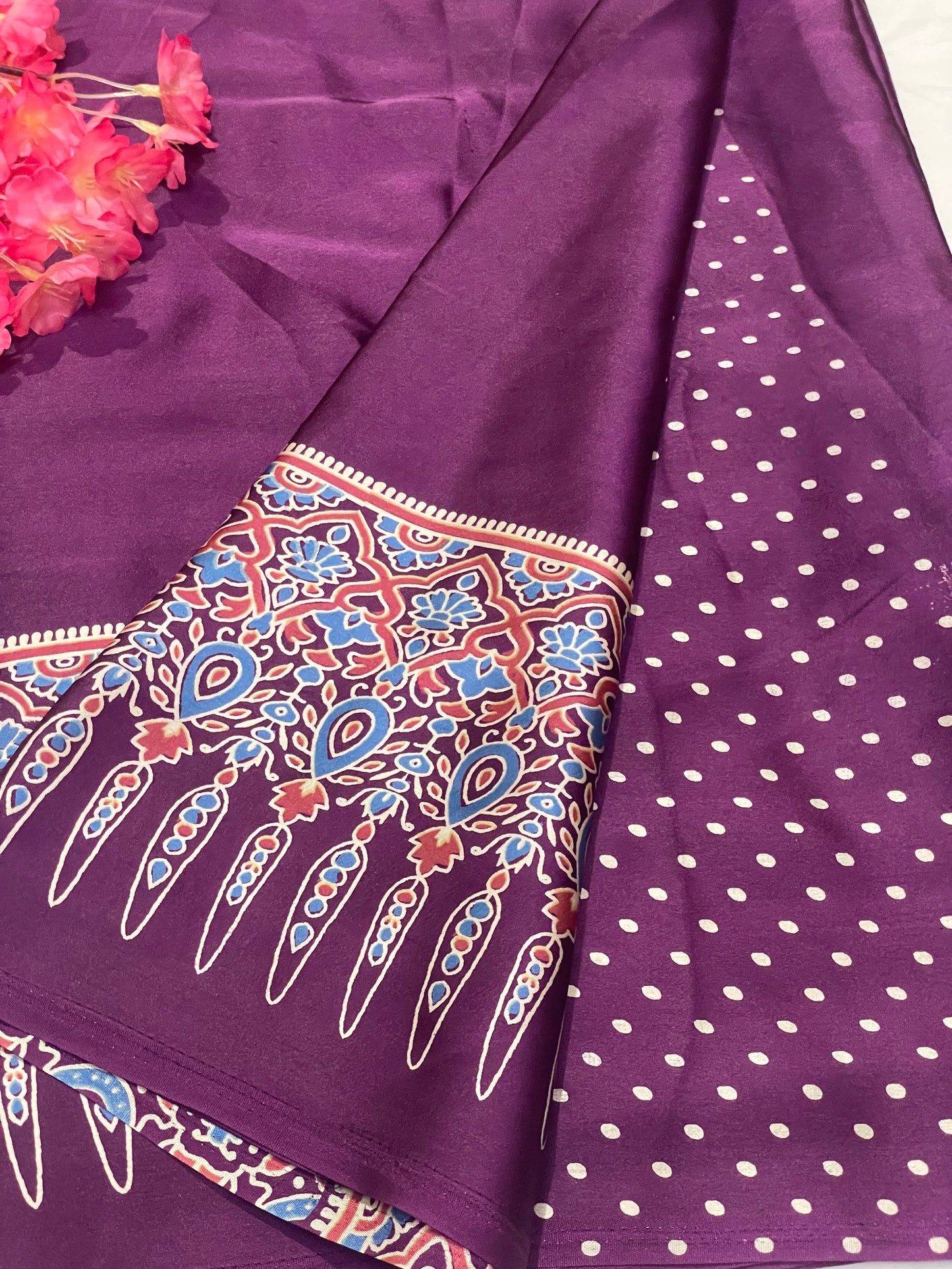 Ajrak Satin Modal Saree