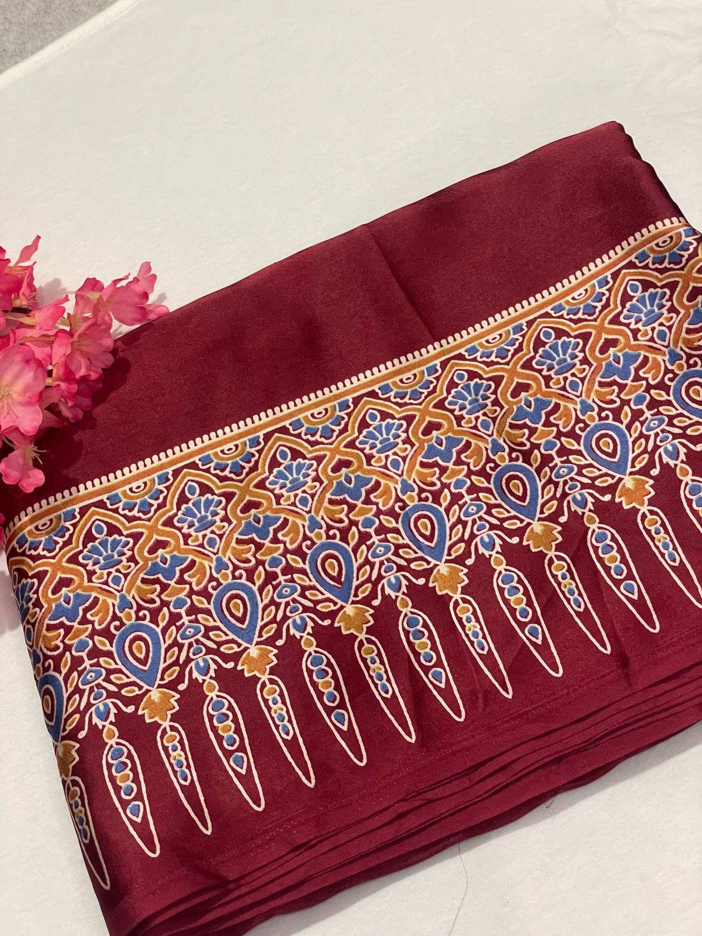 Ajrak Satin Modal Saree