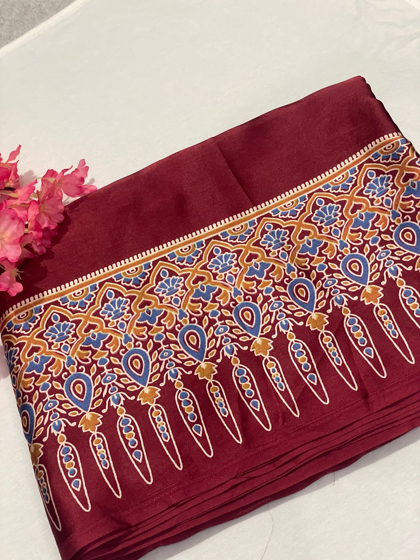 Ajrak Satin Modal Saree