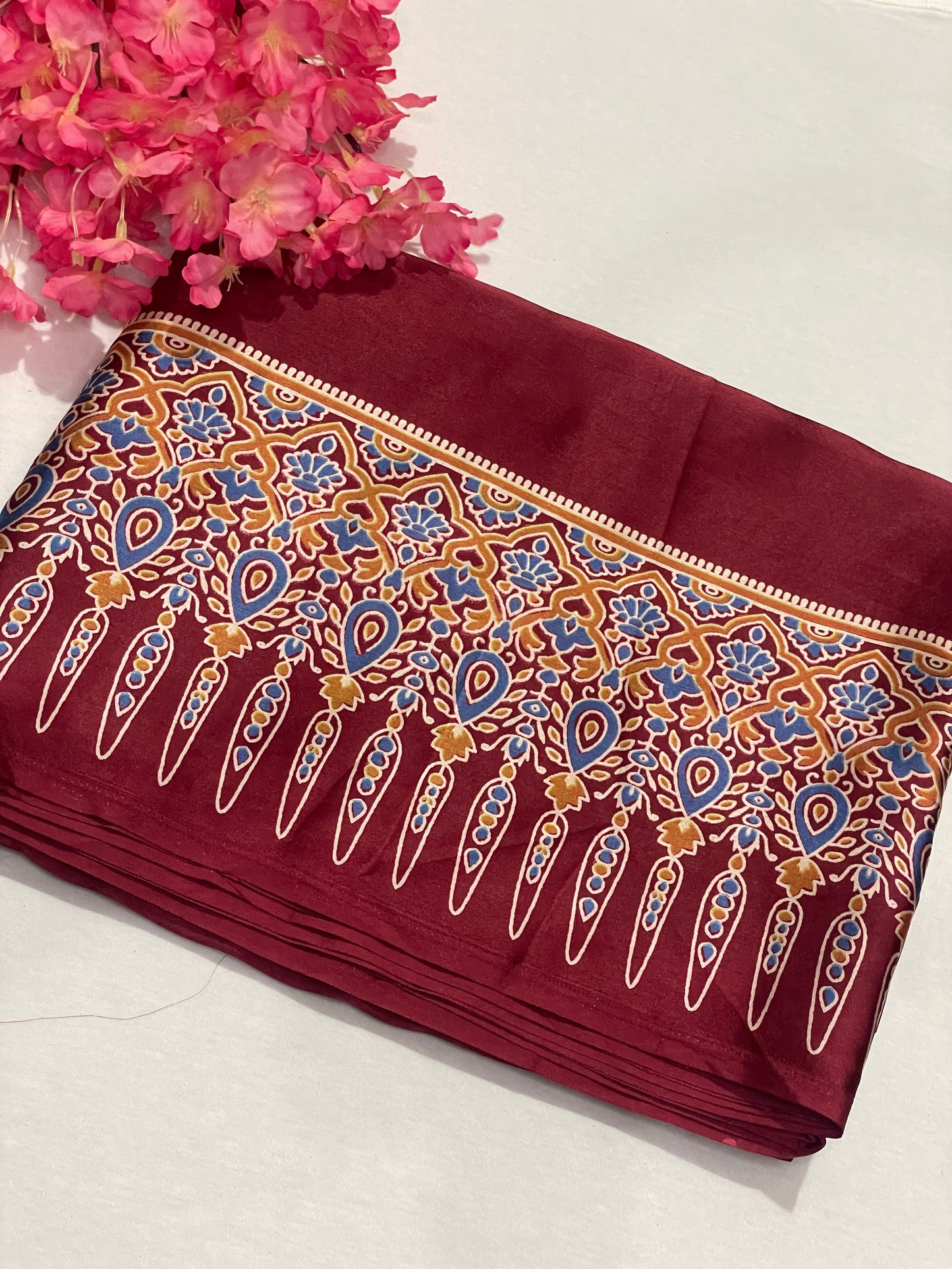 Ajrak Satin Modal Saree