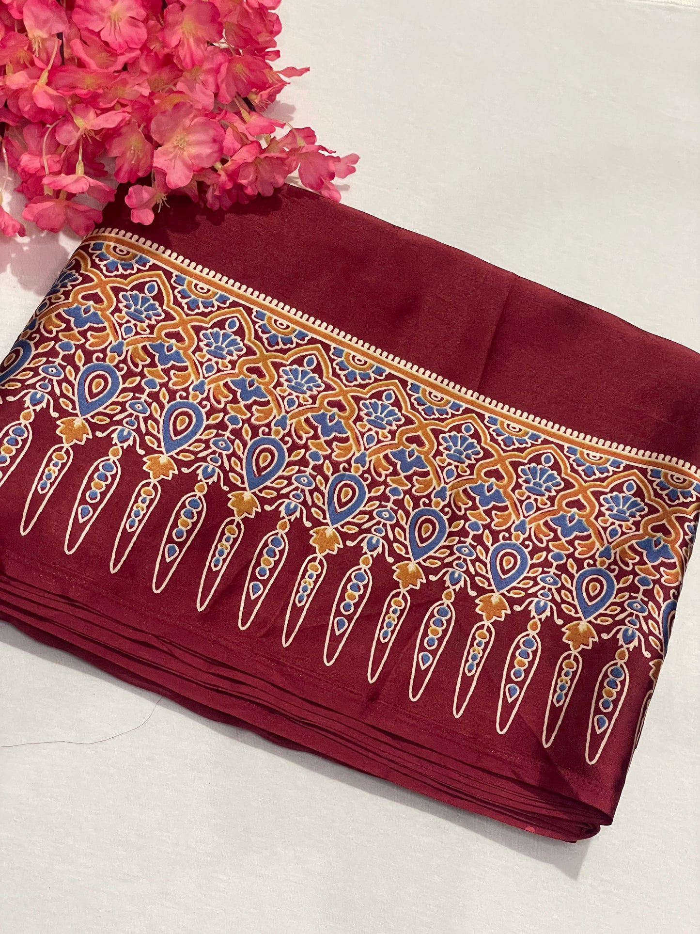 Ajrak Satin Modal Saree