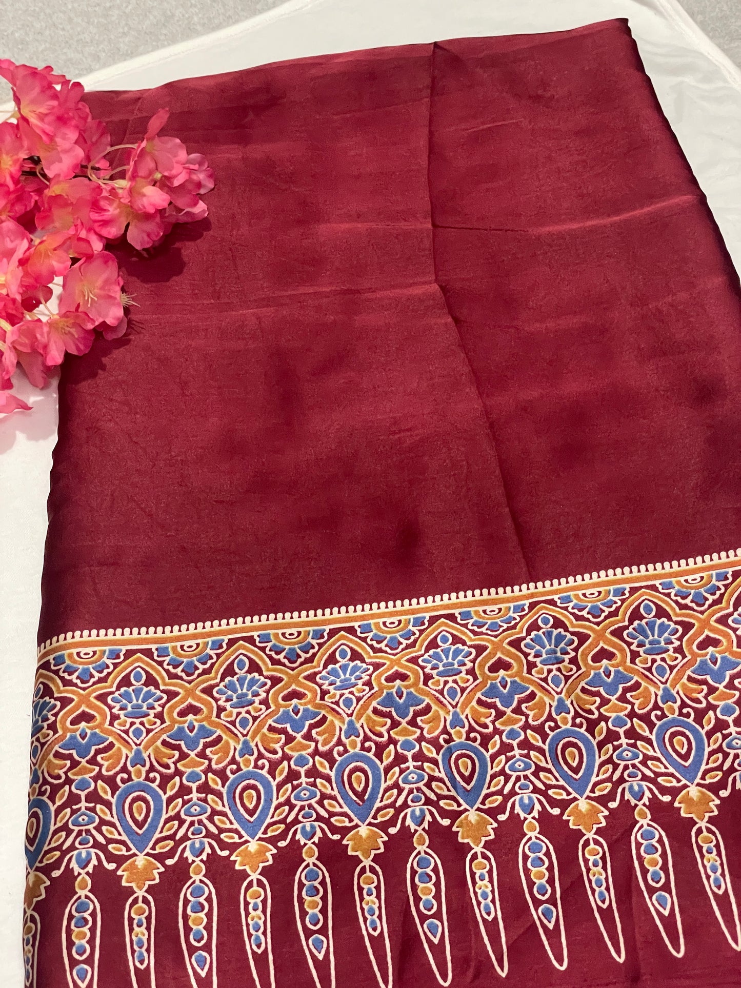 Ajrak Satin Modal Saree