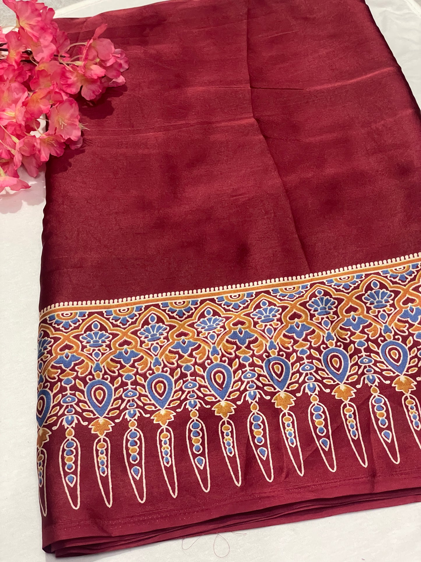 Ajrak Satin Modal Saree